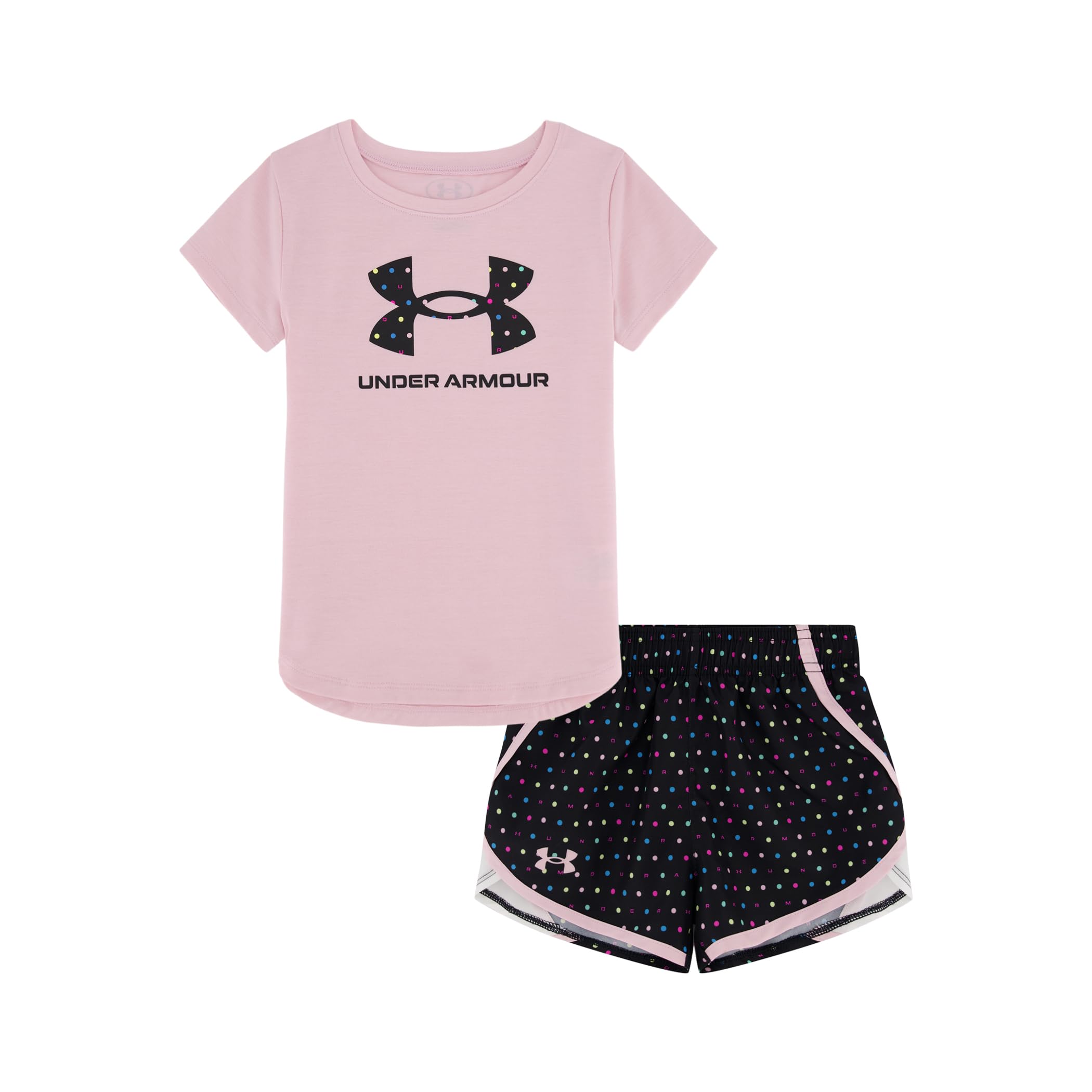 Ensemble short Under Armour fille 4 ans rose imprimé pastel