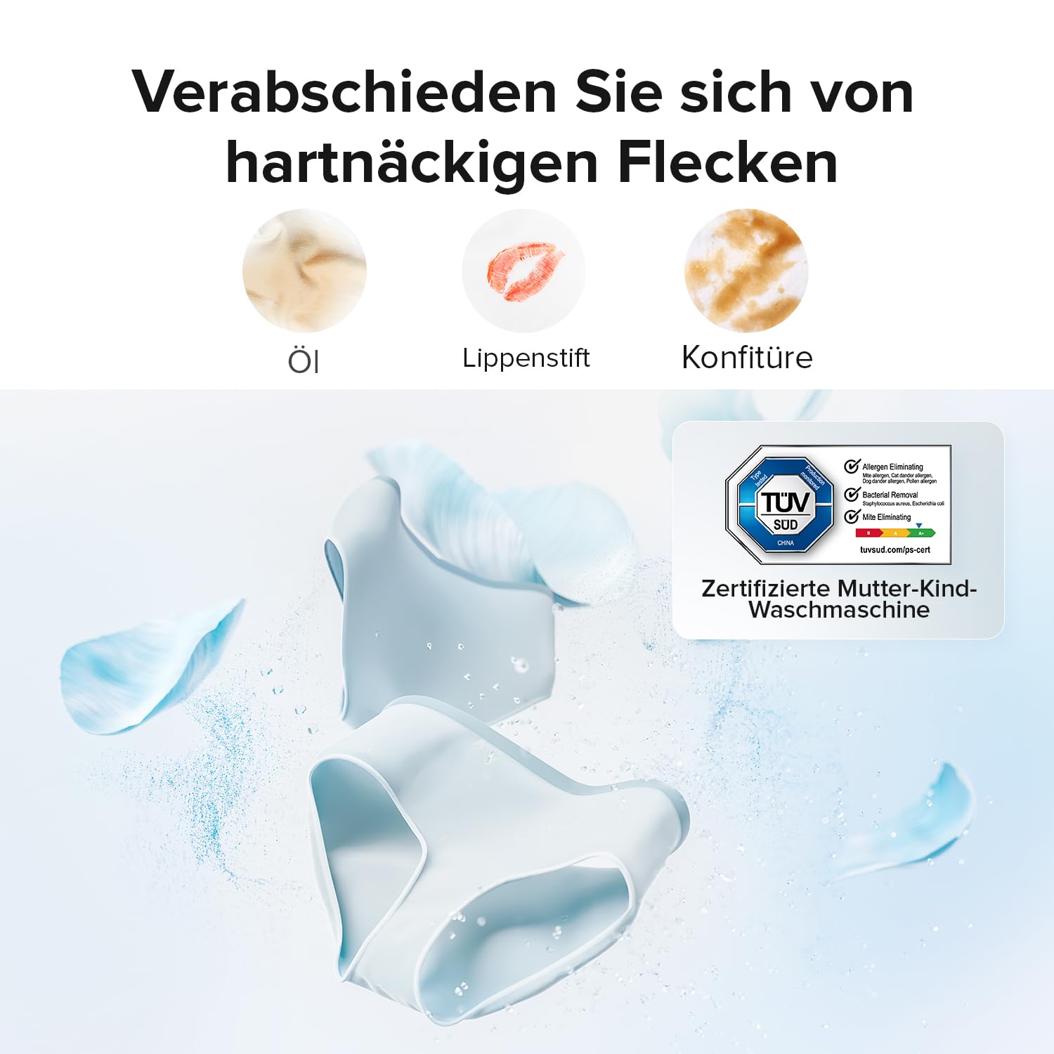 Roborock Zeo Mini Waschtrockner 1 kg Waschen 0,5 kg Trocknen Zeo-cycle Niedertemperatur-Trocknung LintClear Selbstreinigungssystem Intelligente Dosierung 20+ Programme
