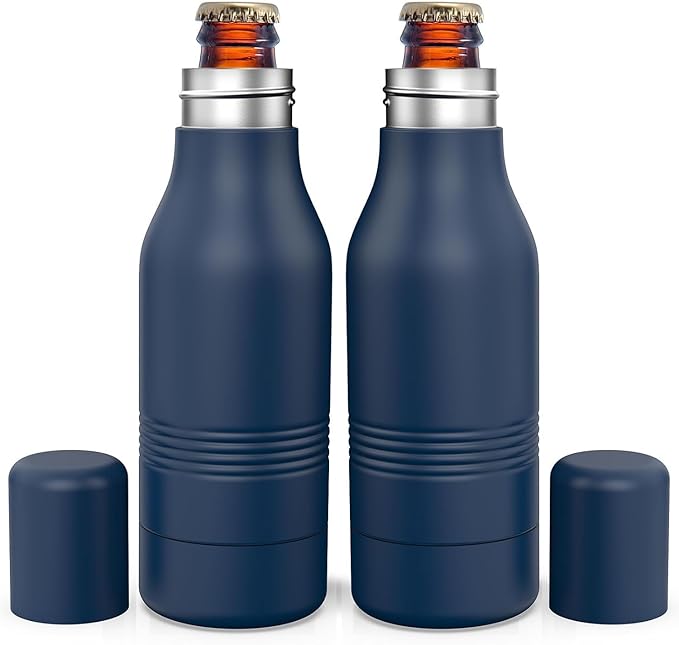 Beer Bottle Cooler, 2 Pack Stainless Steel Double Wall