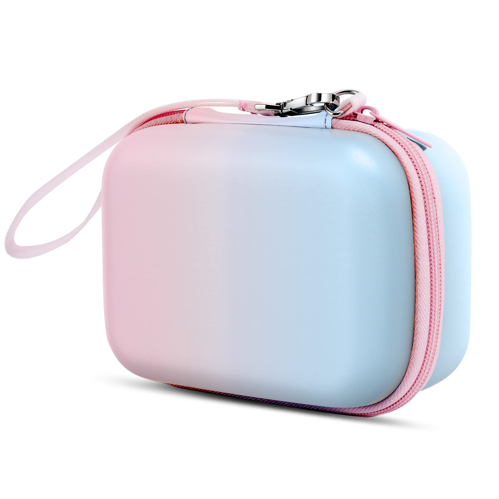 MoKoKids Camera Case Compatible with Seckton/Goopow/CIMELR/Ourlife/OZMI/GKTZ/Dylanto/PROGRACE/Rindol/Dwfit/hyleton Digital & Video Camera, PU Hard Carrying Bag with Inner Pocket, Gradient Pink + Blue