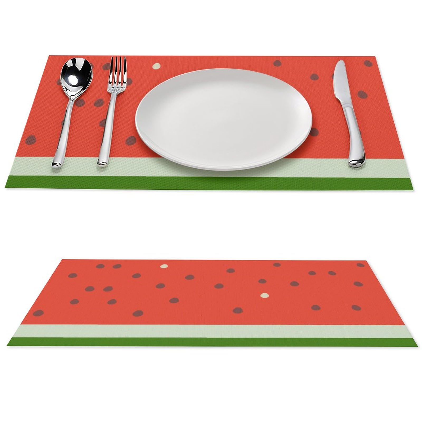 Watermelon Pattern Placemats Set of 6 PCS Washable Table Runner 18" X 12" Place Mats for Kitchen Party Dining Decoration