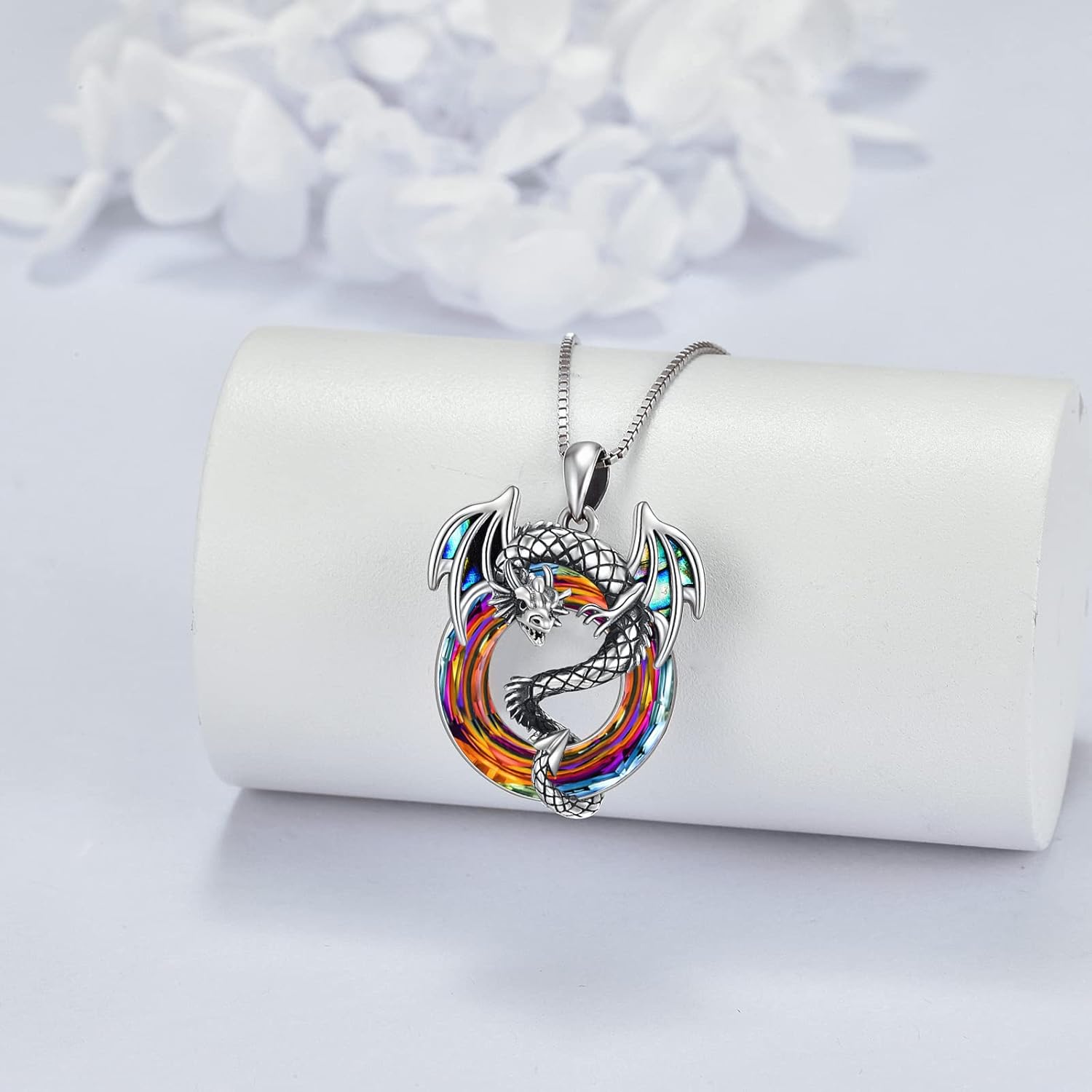 LILALO Dragon Necklace for Women Sterling Silver Crystal Dragon Gifts Jewelry - Image 4