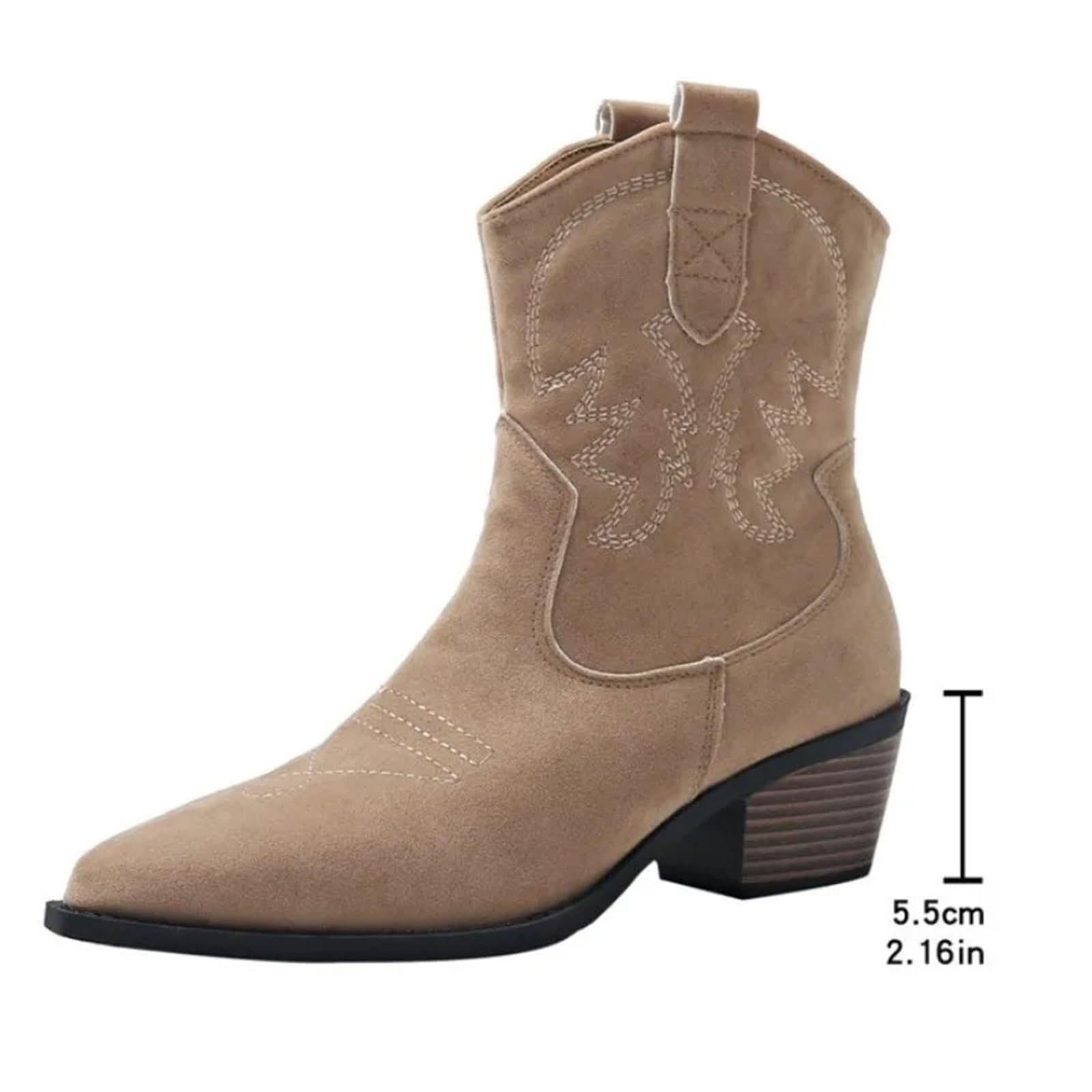 Stivali Alti Fino al Ginocchio da Donna Gladiatore, Moda, Ricamo, Scarpe con Tacco Alto e Spesso, Stivaletti Lunghi da Esterno da Donna per Festa a Tema Concerto Country(Style 1,38)