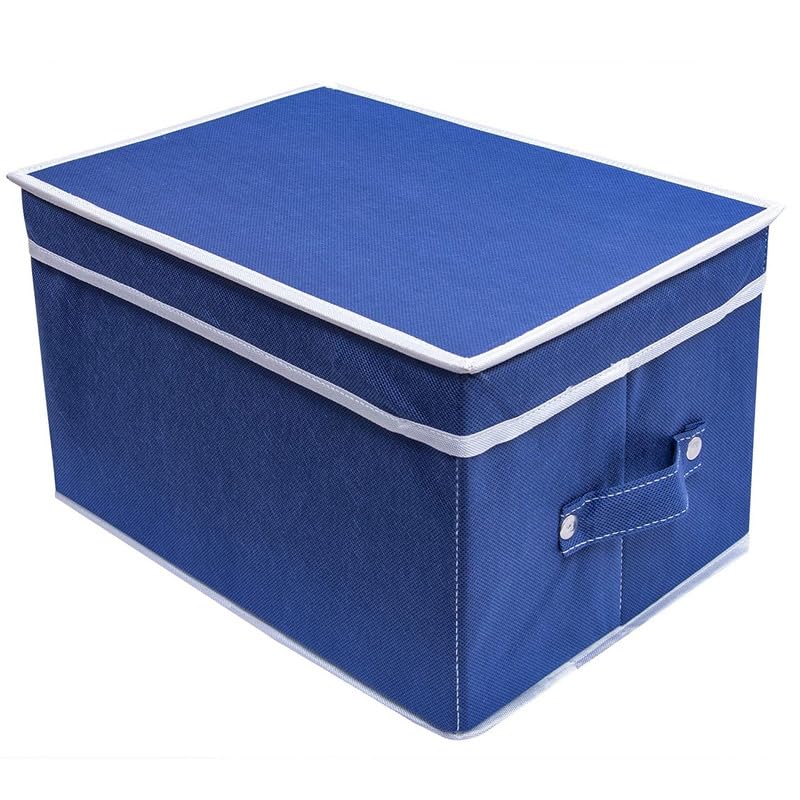 M Teaser Solid Non-Woven Rectangular Foldable Fabric Organizer Storage Box/Bin Wardrobe Organiser with Lid & Handles For Kids, Books, Magazines, Clothes- (Blue, Pack of 1) (B0CPT1464M) Amazon Price History, Amazon Price Tracker