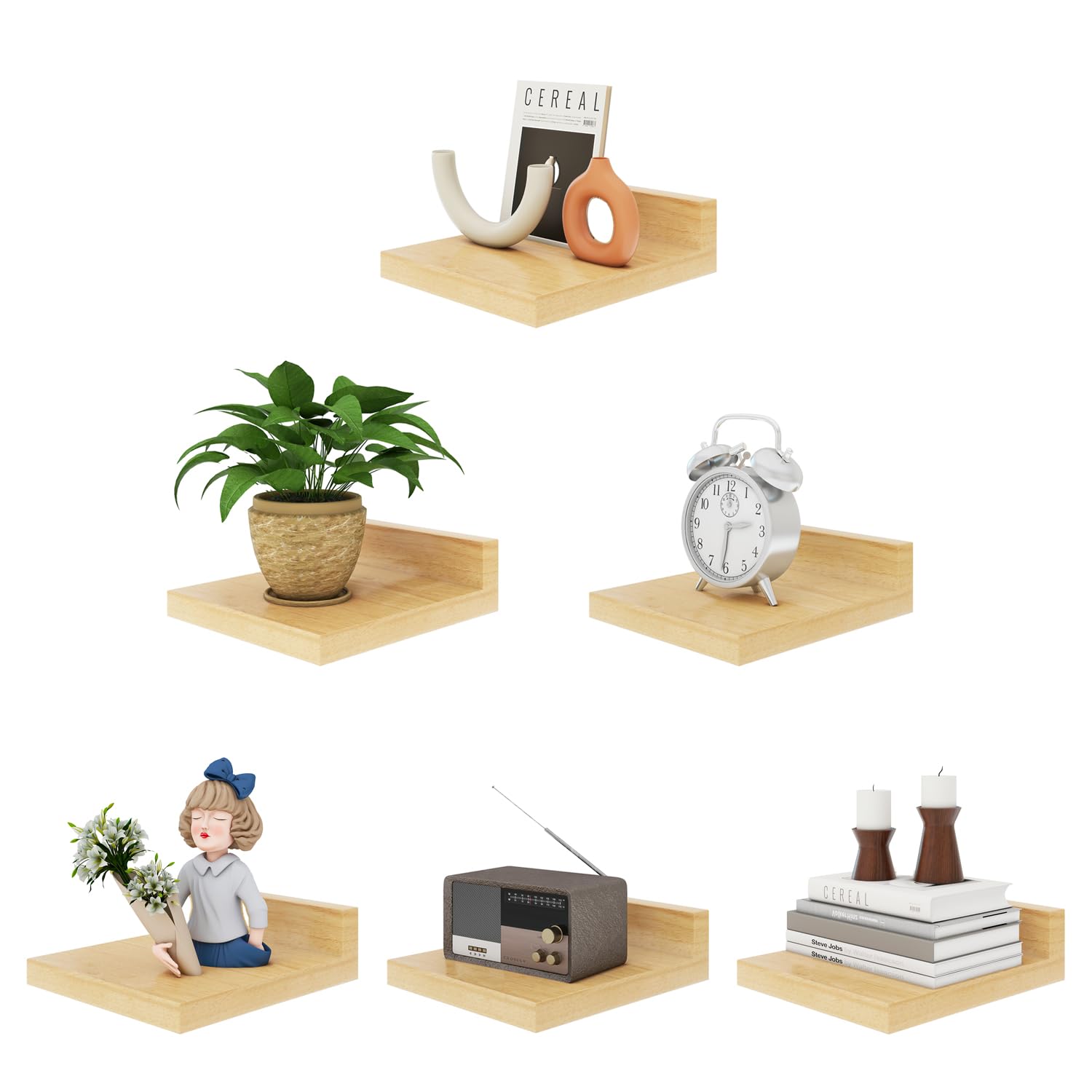 Étagère murale en bois naturel suspendue pour sublimer votre chambre et votre cuisine