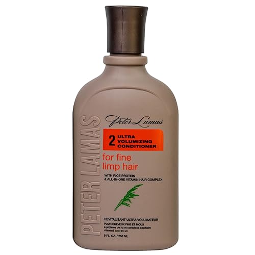 Peter Lamas Acondicionador ultra voluminizador  Suaviza el cabello fino y flaco con agua de arroz y vitaminas B  Vegano, sin parabenos, sin sulfatos