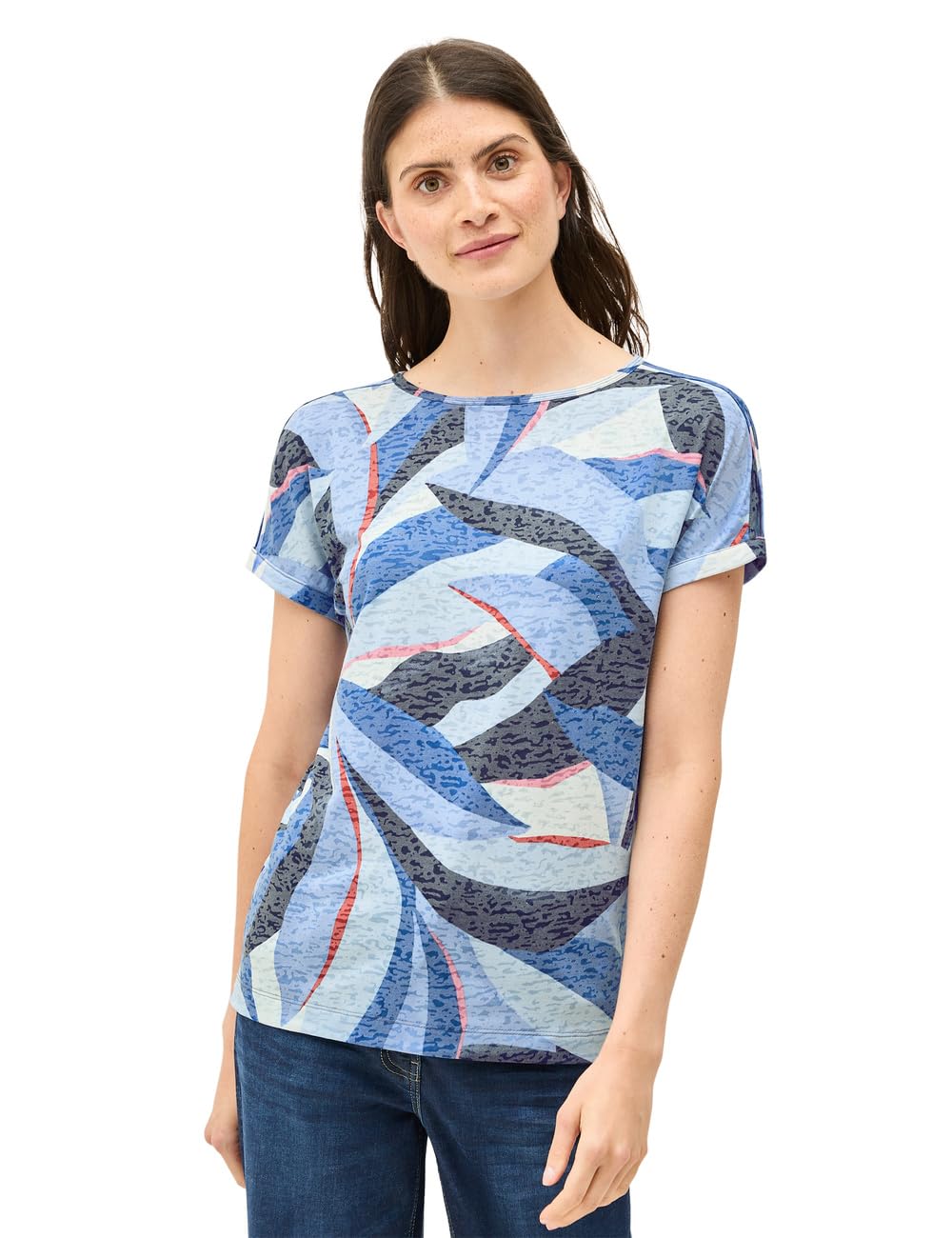 Cecil Women's B323515 Burnout Shirt (Pack of 1), Urban Navy Blue, M