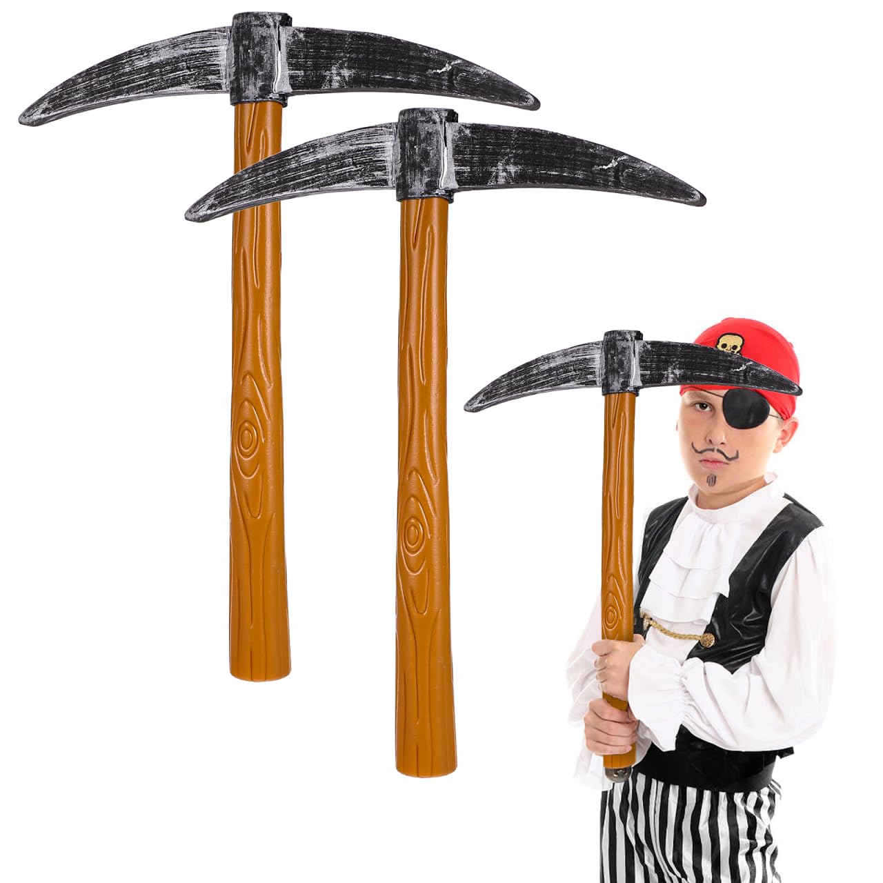 Dwarf Toy Props for Stage Performance: 3Pcs Halloween Dwarf Cosplay Spade, Fake Axes Faux Model for Carnival Cosplay Gnome Costume Stage