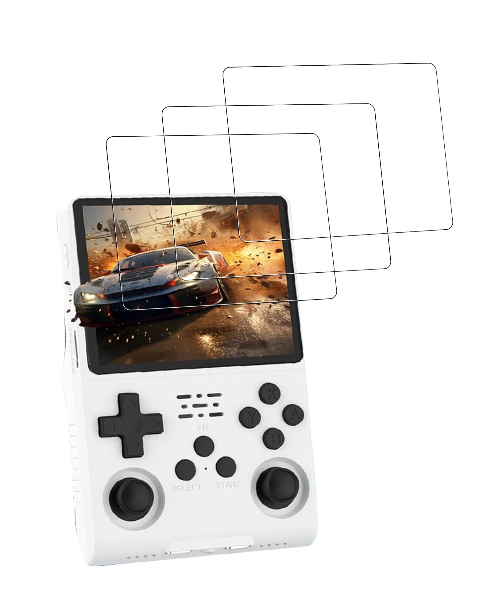 BOVUGAC Pellicola protettiva in vetro temperato per console di gioco portatili R40S Pro, 3,5 pollici, pellicola protettiva per R40S PRO Handheld Gaming antigraffio e sensibile e durezza 9H, confezione
