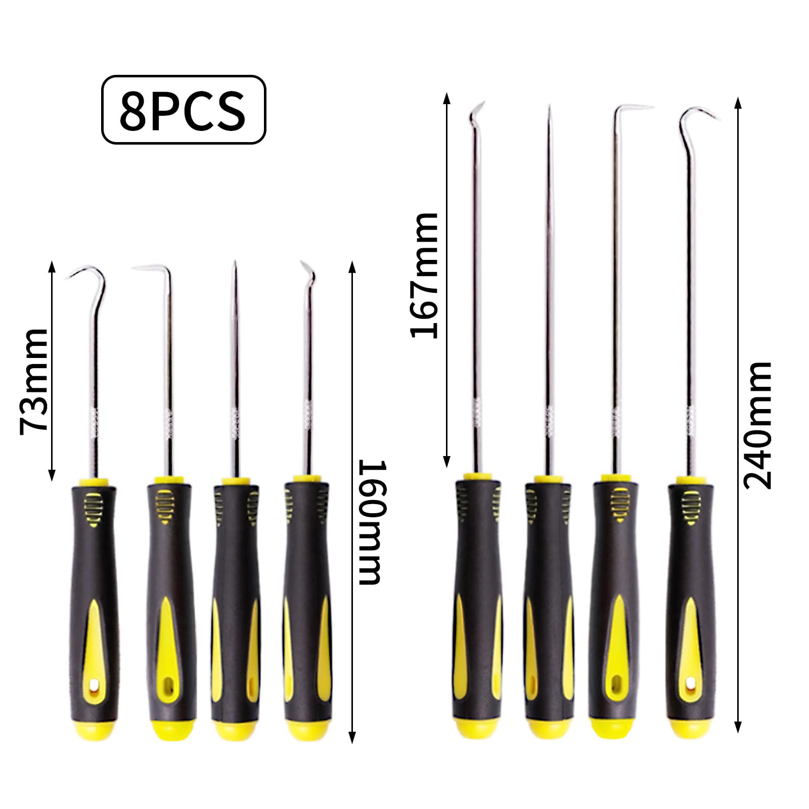 VZU 8-Piece Precision Hook and Pick Set, Extra Long Hook Tool and Lock Pick Set - Image 2