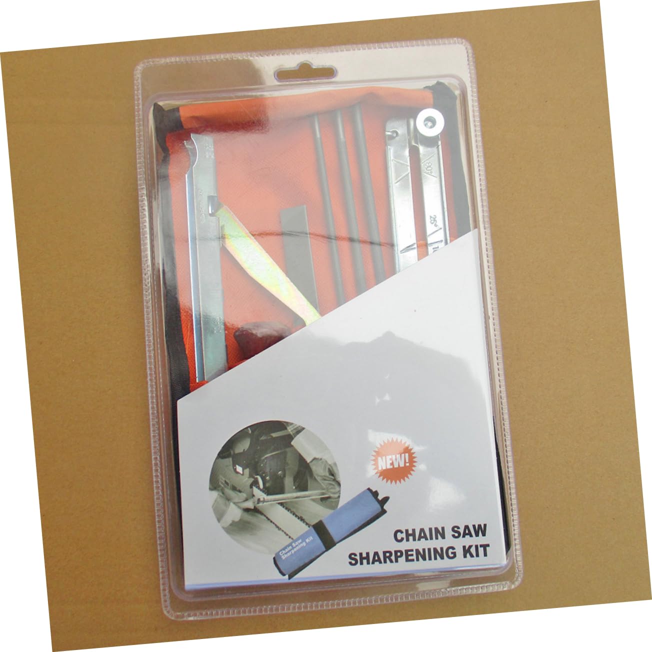 ibasenice Kit Affilatura Catena Motosega 10 Pezzi, Accessori in Metallo Arancione, Resistente All'usura, per Uso Personale e Professionale