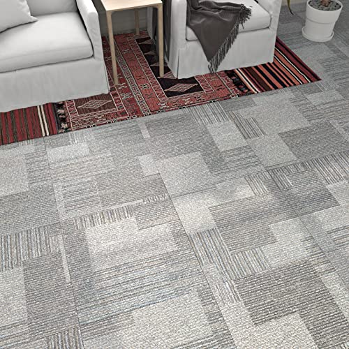 Hotdecor Gray Peel And Stick Floor Tile 16Pcs Peel And Stick Flooring Durable Non-Slip Stick On Floor Tiles Vinyl Sheet Flooring For Bathroom Bedroom Kitchen Living Room Vinyl Floor Sticker 12X12 In #TOP30