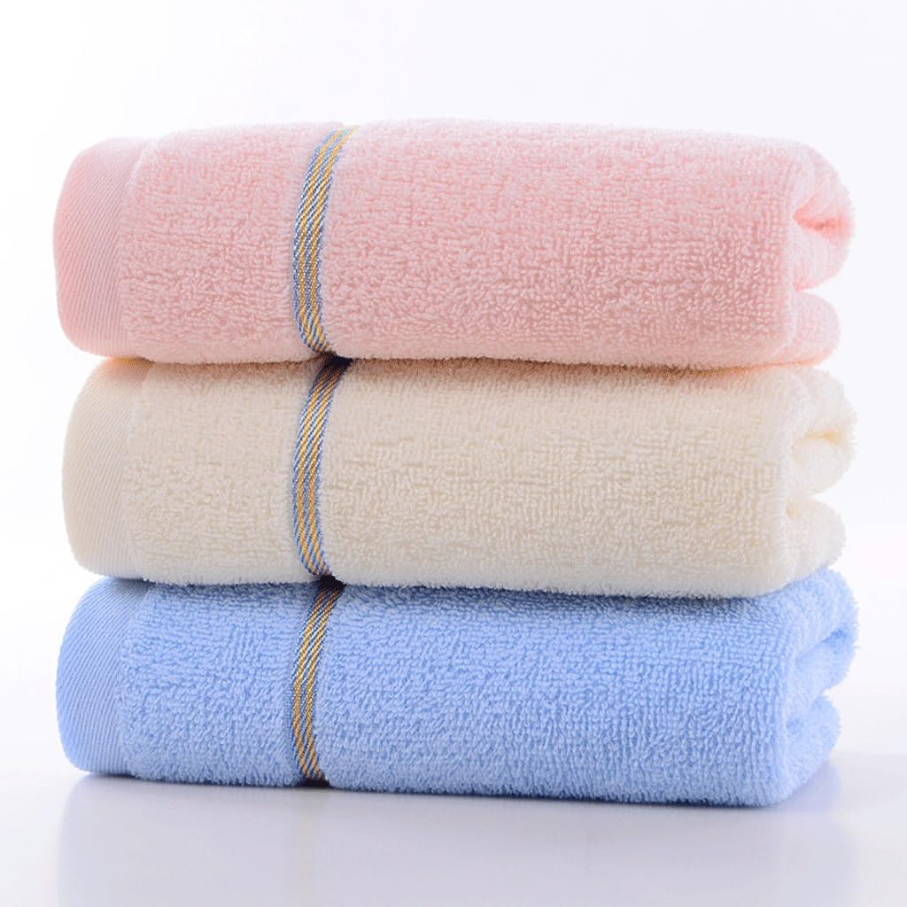 Towels Made of Cotton Thickened Soft and Absorbent, Plain Color Towels All Cotton Towels Embroidered