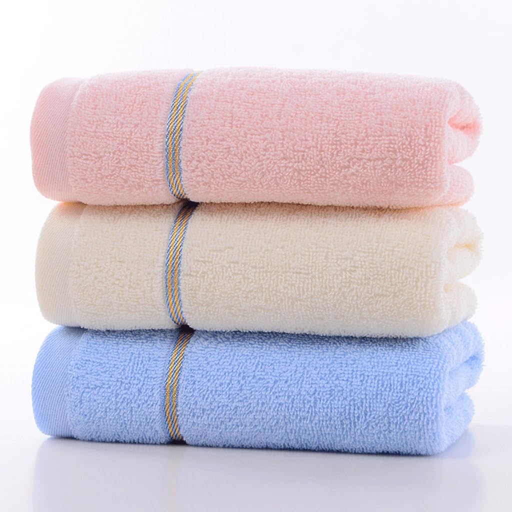 Serviettes en pur coton épaissies absorbantes et brodées pour le visage et le bain