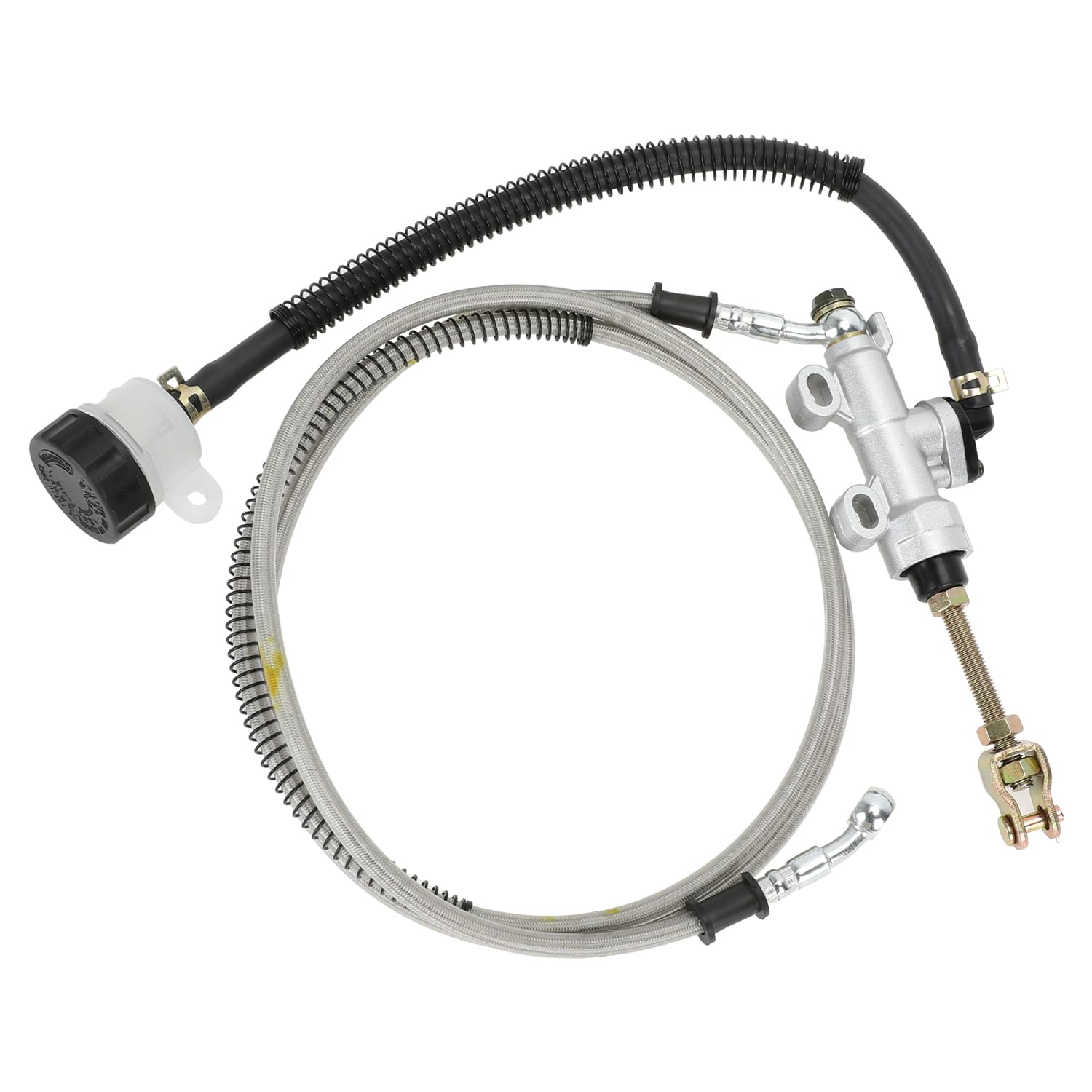 YOXUFA Rear Brake Master Cylinder Reservoir Hose Line for 90cc 110cc 125cc 150cc 200cc 250cc Arctic Cat Suzuki Chinese ATV Quad Pit Dirt Bike Yerf Dog Helix Coleman Go Kart Cart Buggy Motorcycle Parts