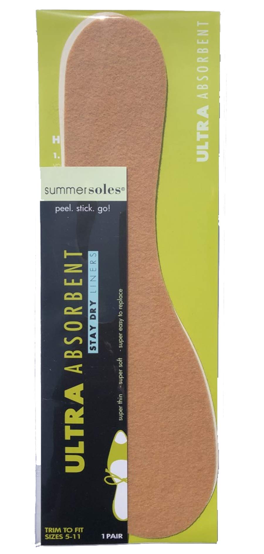 Pretty Pink ToesBeige SummerSole Ladies Ultra Absorbent Insoles Peel & Stick aids sweaty clammy feet