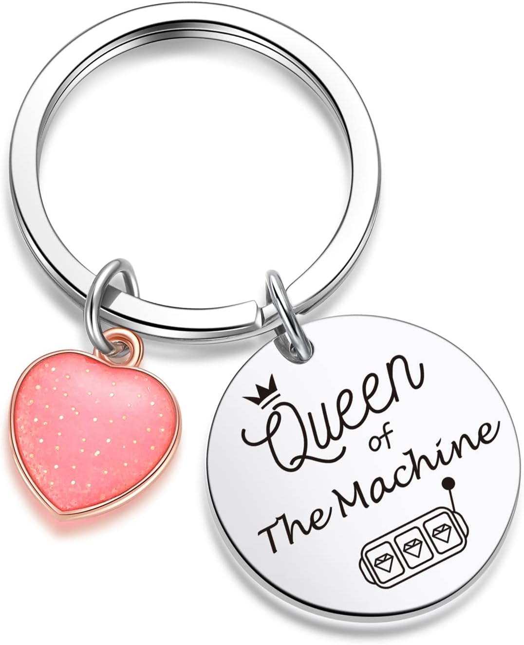 Gambling Lover Jewelry Lady Luck Keychain Slot Machine Inspired Gift, Slot Machine Gift for Gambler, Game Player Keychain, Gambling Jewelry Casino Accessory Keyring