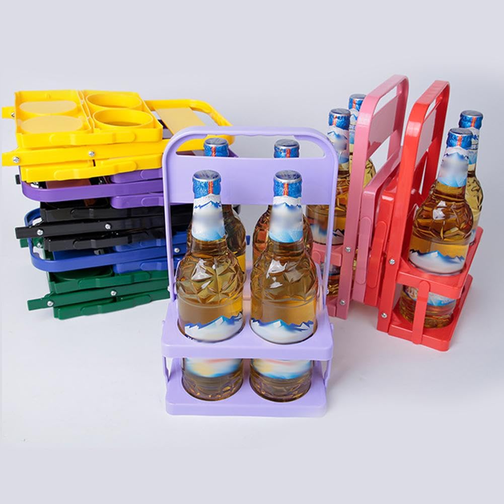 Porte Bouteille Plastique Porte-bouteilles Pliable 6 Bières - Plastique Réutilisable Avec Poignée Porte Biere