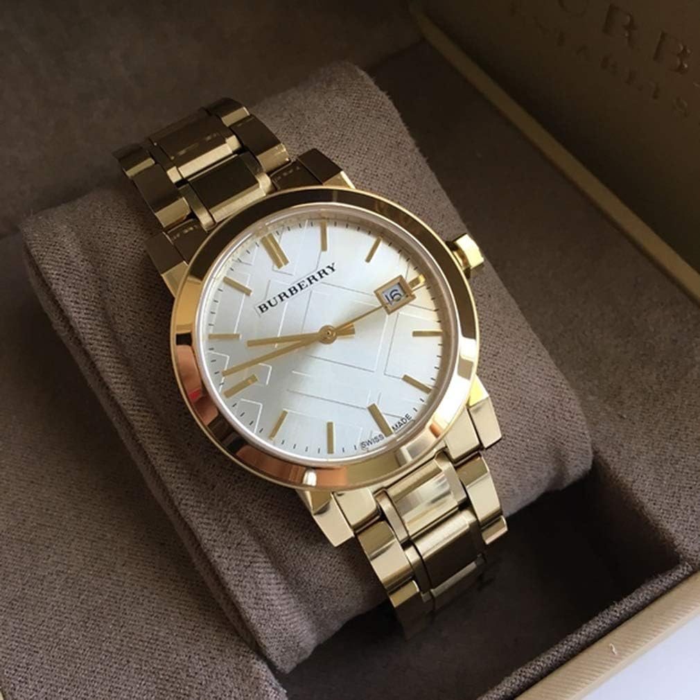Swiss Rare Gold Silver Date Dial 34mm Orologio da polso da donna The City BU9103, Oro Swiss Rare Gold Silver Date Dial 34mm Orologio da polso da donna The City BU9103, Oro