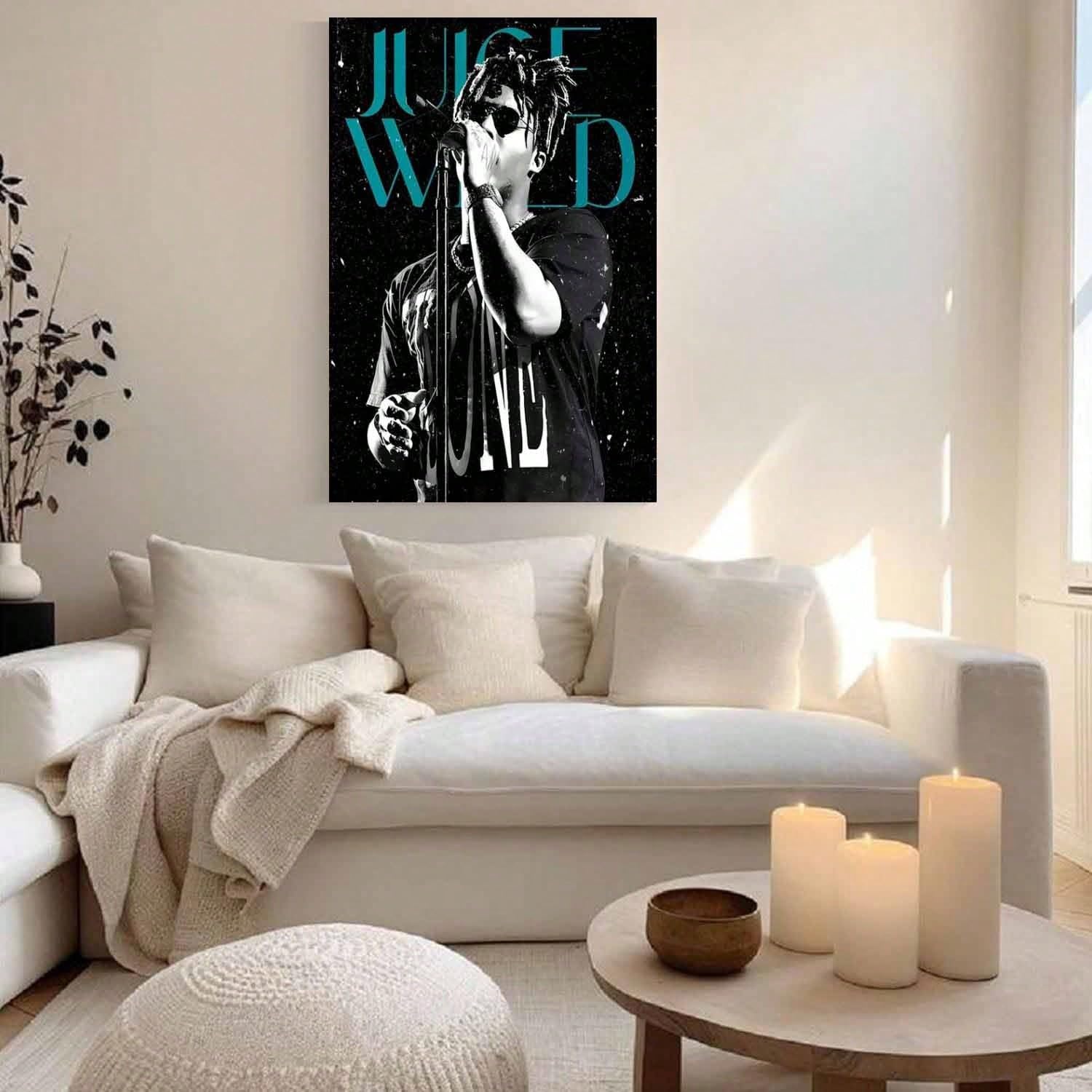 LYBCEOUG Decorazione da parete per appassionati di Hip Hop, stampa su tela di un rapper, ritratto di un artista rap, decorazione per la casa (70x90 cm/con cornice)