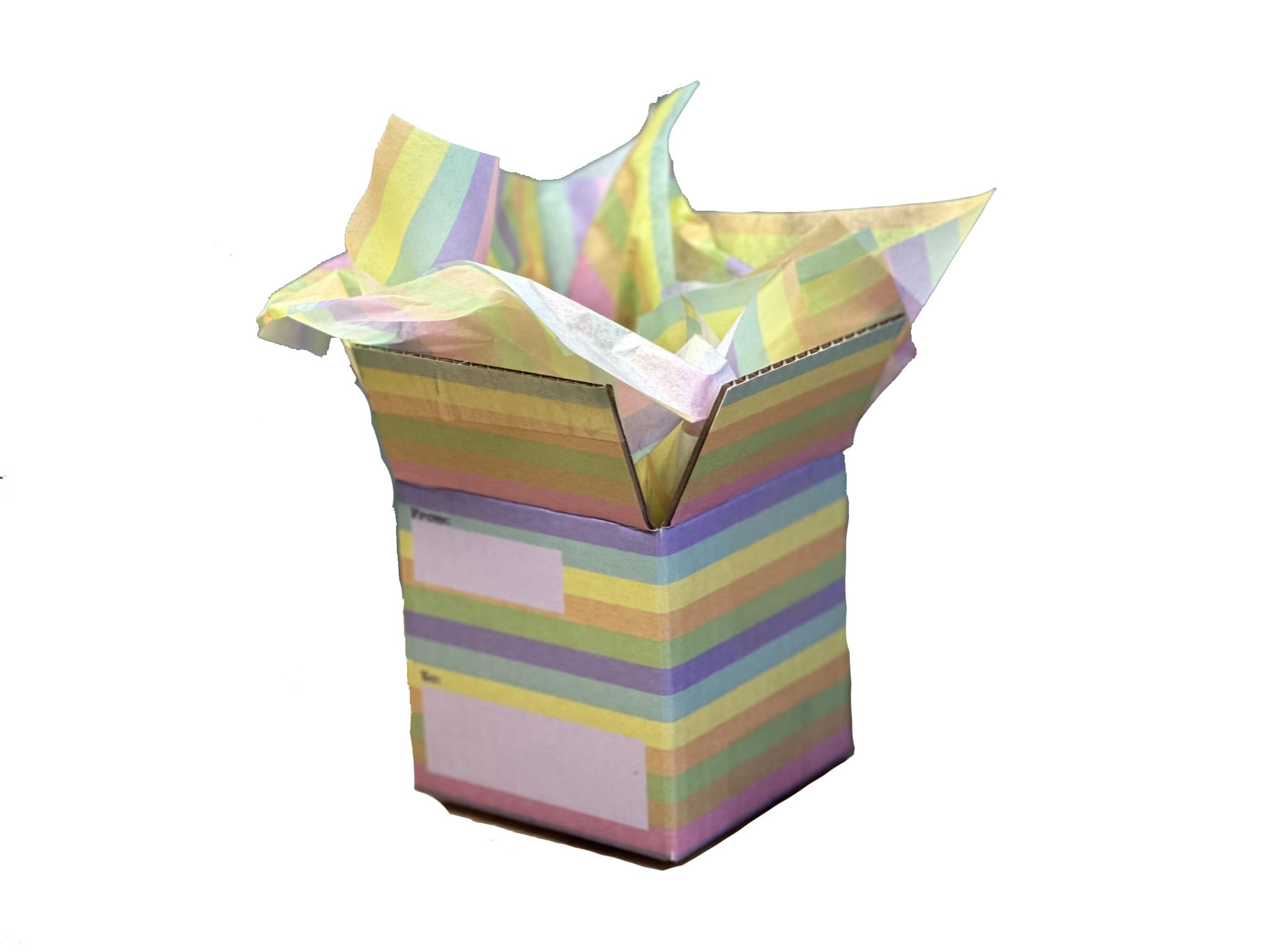 Boîtes d'expédition cadeaux pour anniversaires et fêtes à motif rayé