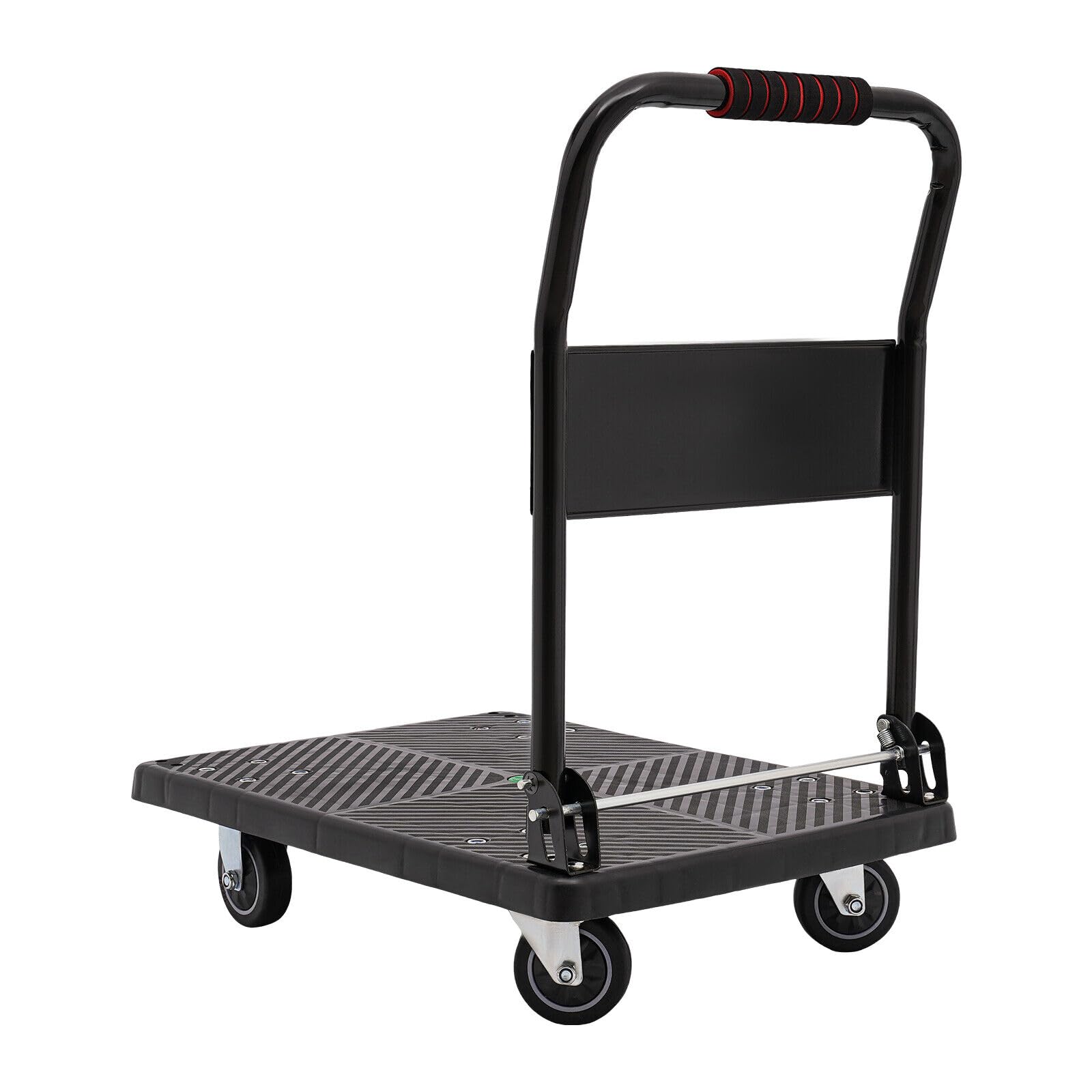 Transportwagen Plattformwagen Handwagen Rollwagen Klappbar bis 150kg,für Lagerung, Verteilung und Transport im Innen, 48 * 72 * 85cm, Schwarz