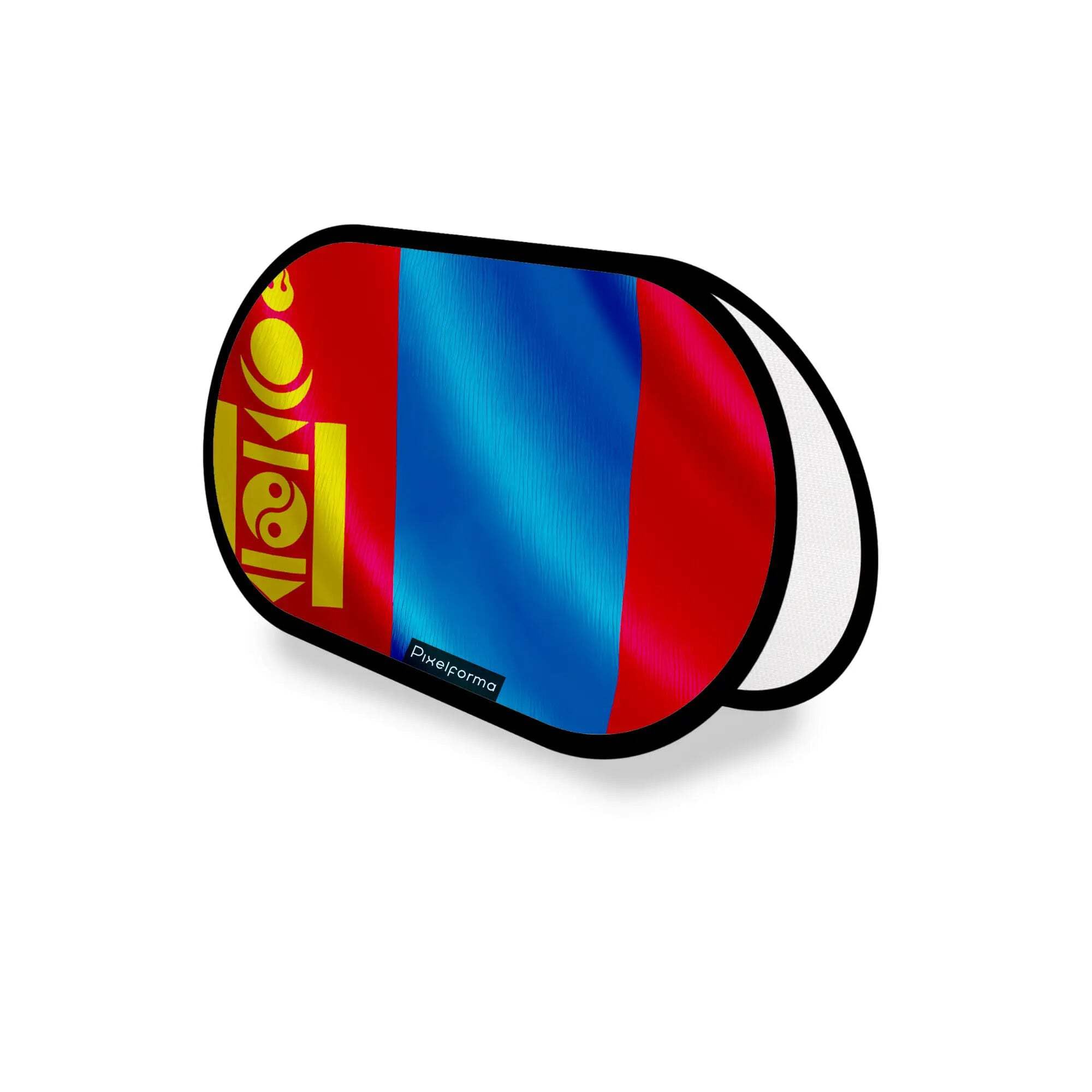 Support publicitaire Ovale Drapeau Mongolie Polyester Signalétique 70x120