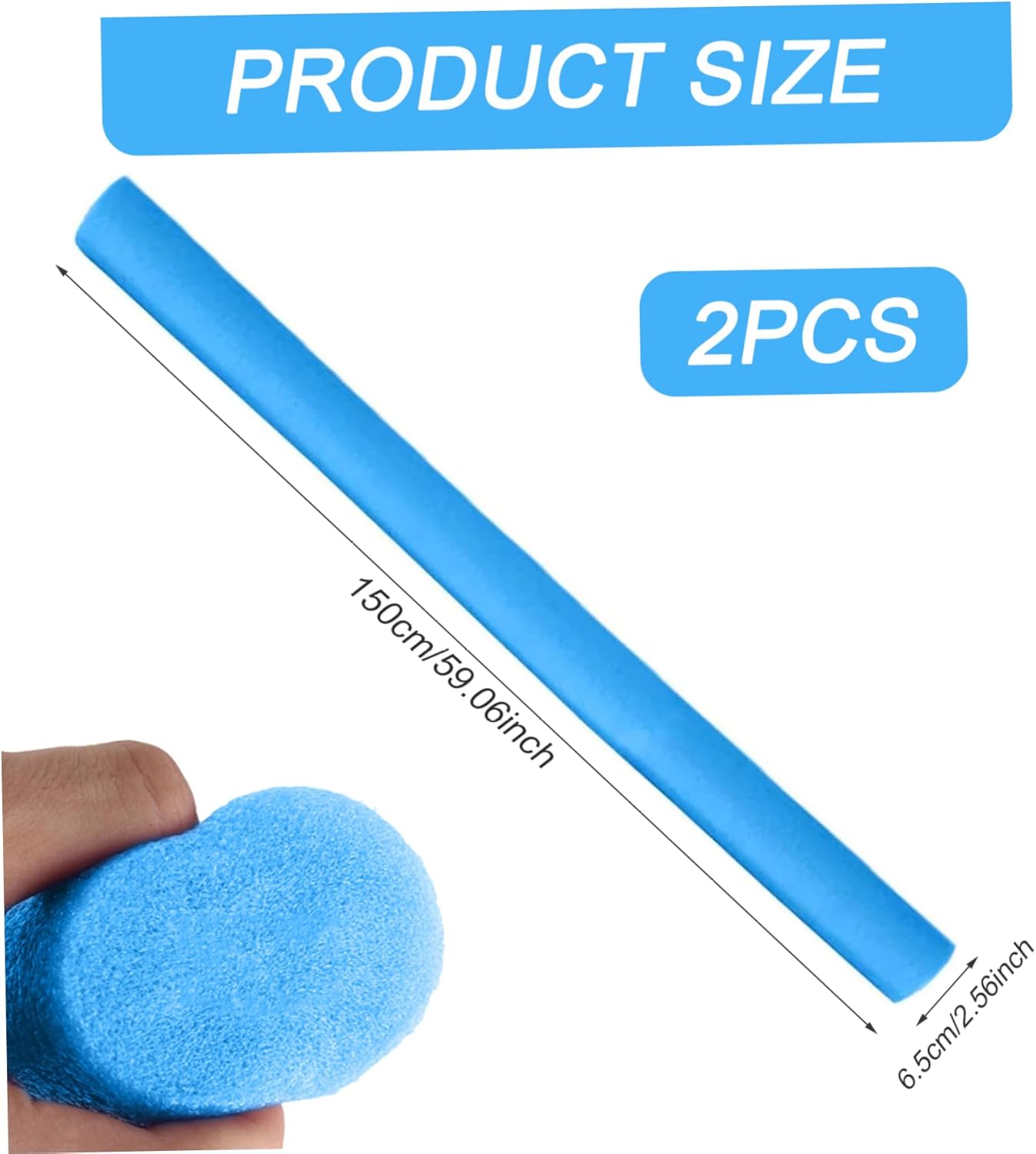 Pool Noodle 2Pcs High Buoyancy Swimming Noodle EPE Foam Pool Noodles 59 Inch Straight Foam Noodles for Swimming Training, Accessories, Blue Toys_and_Games..