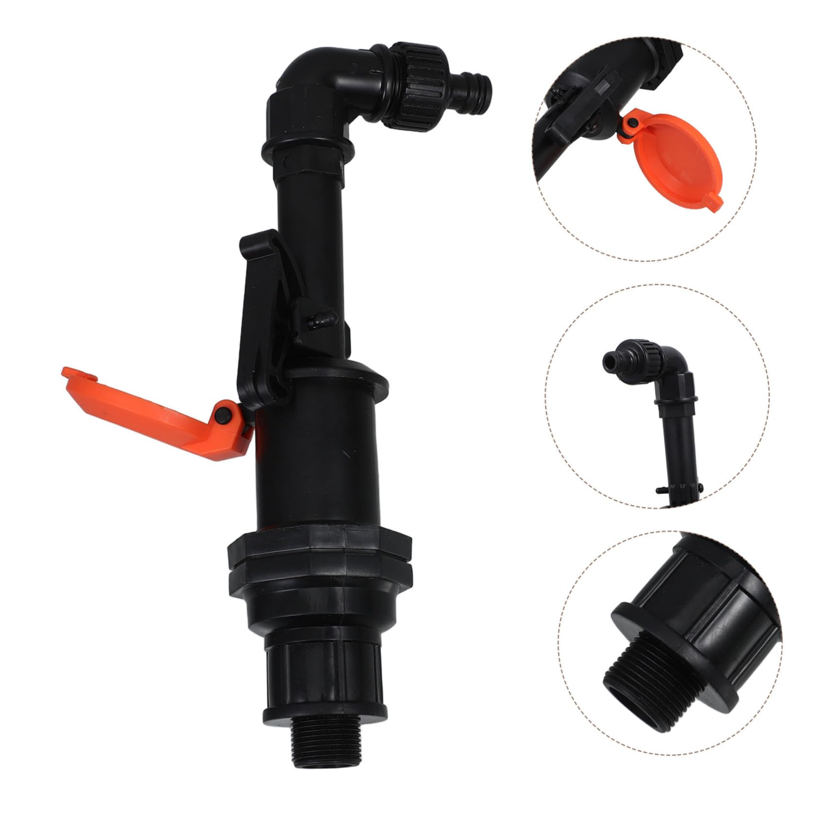 GALPADA 5 Piezas Llave Válvula Acoplamiento Rápido con Mecanismo Seguro y Tapa Protectora para Manguera de Jardín Set Plástico Duradero con Varilla Codo y Conector para Riego Fácil y
