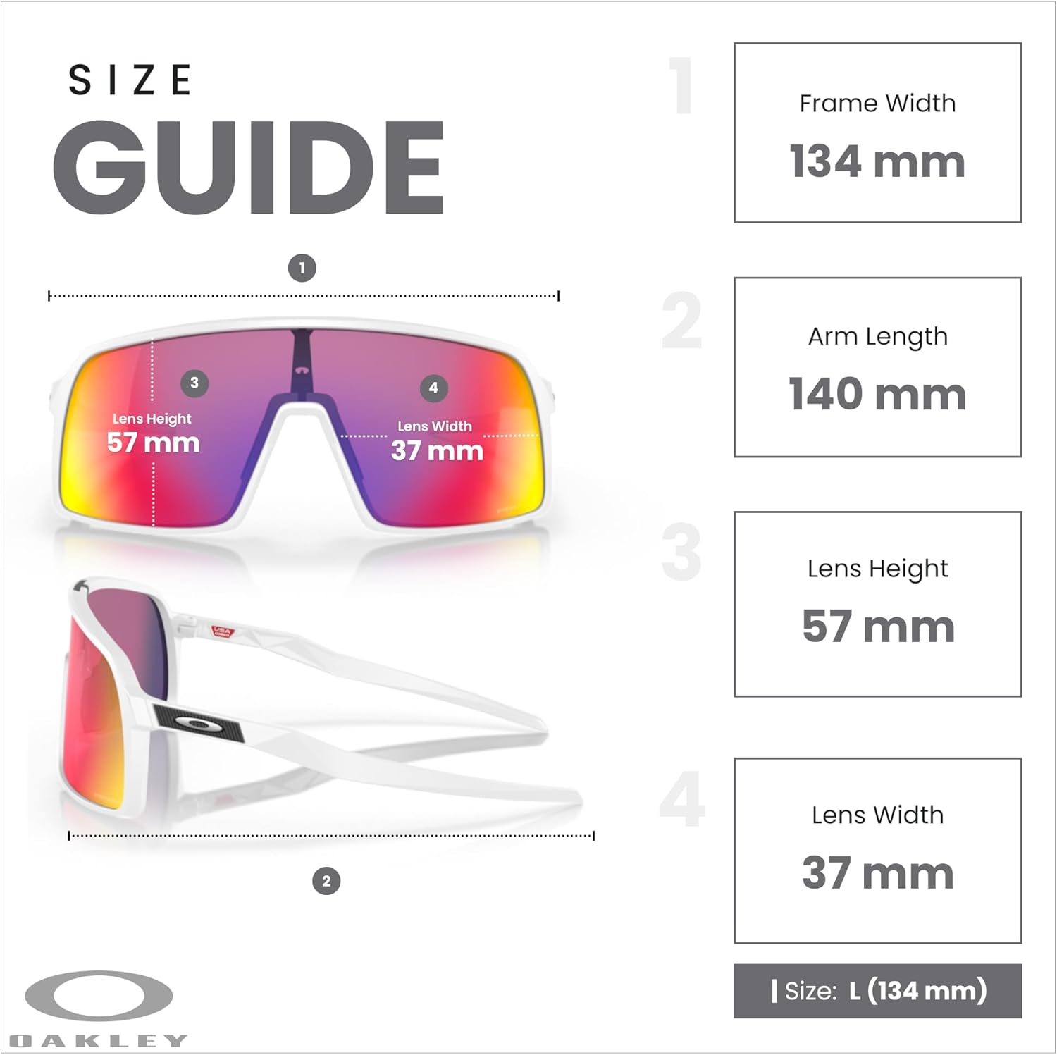 Oakley Sutro OO9406 / OO9462 Shield Sunglasses for Men+ Bundle Accessory Leash Kit, Microfiber Pouch - Image 4