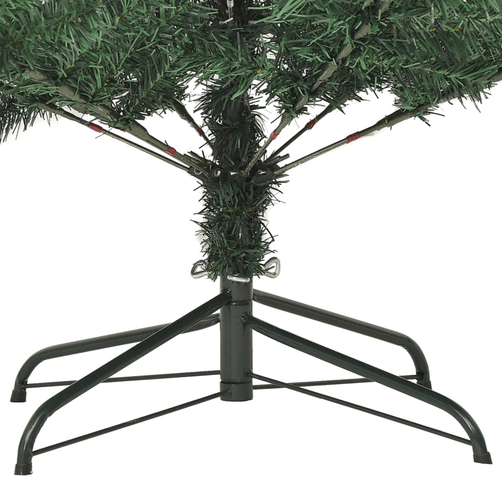 Árbol de Navidad artificial de 180 cm, diseño plegable, con soporte de acero y conos, verde y blanco nieve, para salón, pasillo y oficina