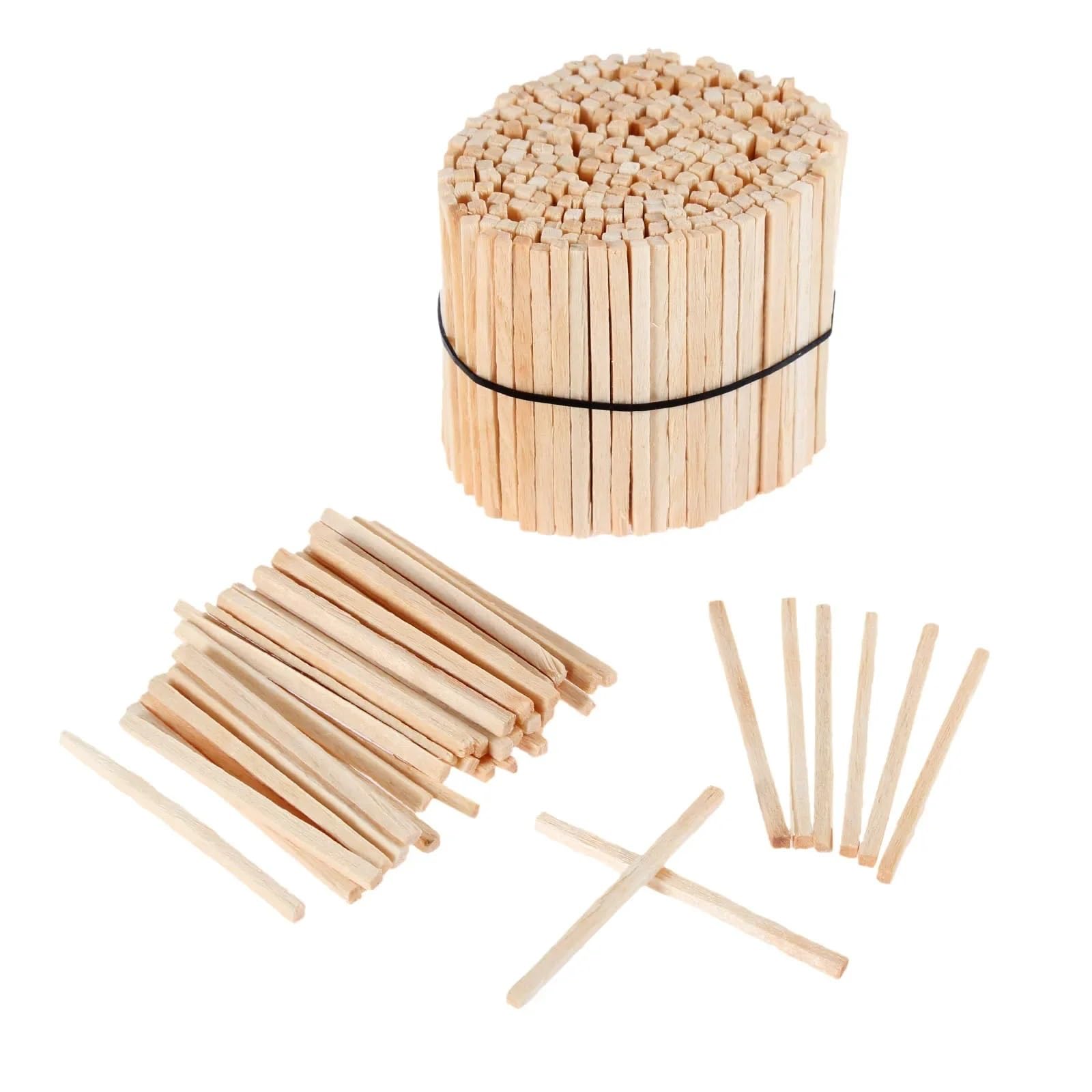 DFrywdgSEY handmade dowel, Wood Sticks Match Rods Natural Puzzle DIY Craft Mathematics Teaching Educational Learn Tools(500pcs)