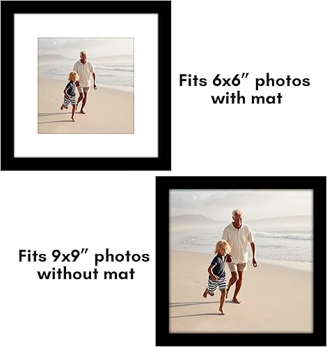 Vista 736 de Americanflat Portarretratos de 8 x 12 pulgadas con plexiglás pulido, juego de 2 portarretratos de 6 x 8 pulgadas con paspartú o para fotos de 8 x 12