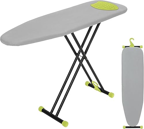 Miniatura 8 de Tabla de planchar de 48 x 15 pulgadas, tabla de planchar ancha y resistente de tamaño completo, mesa de planchado resistente con colgador