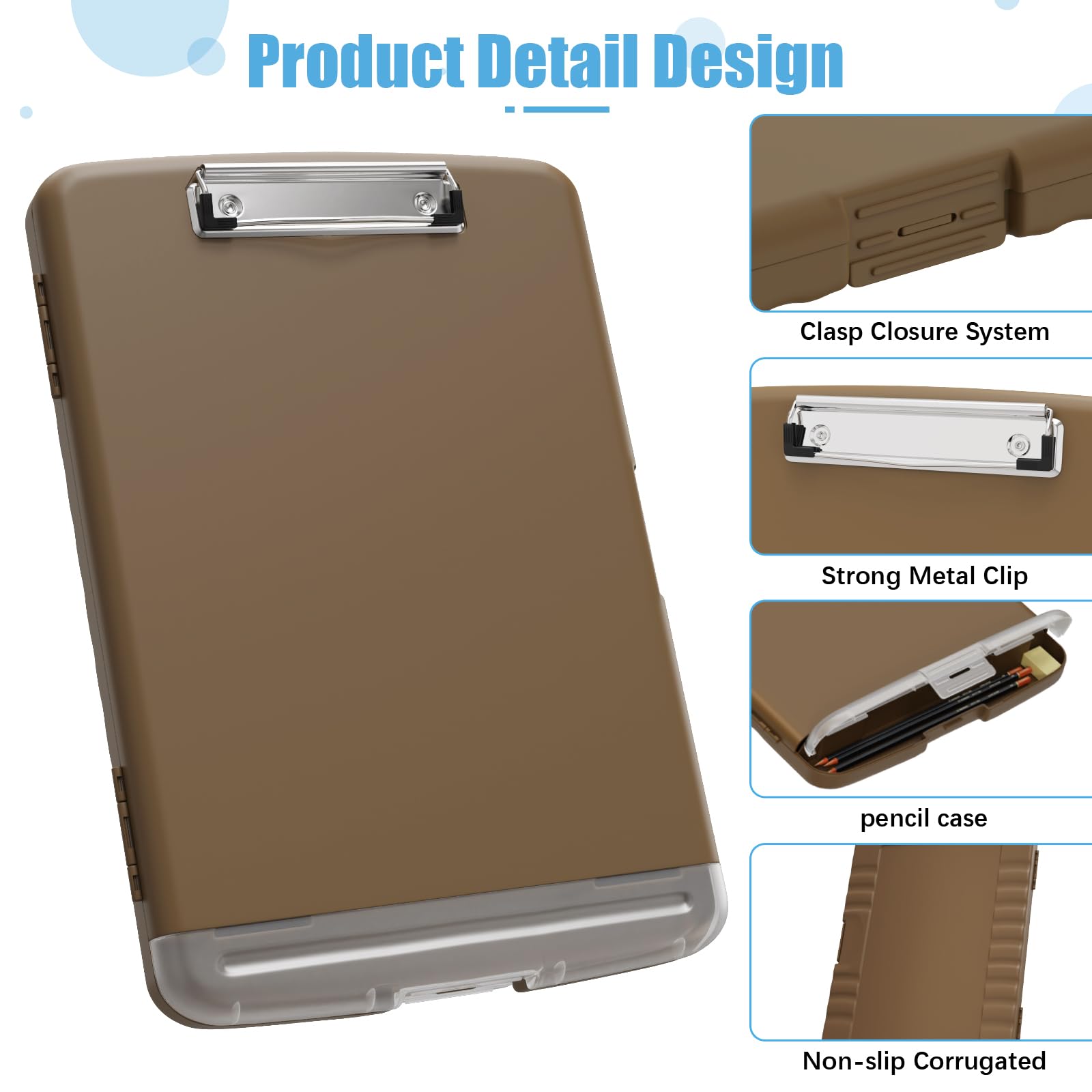 Hongri Clipboard with Storage with Pen Holder, Folder Nursing Clip Board 8.5 x 11 Foilo-Side Opening, High Capacity - Image 2