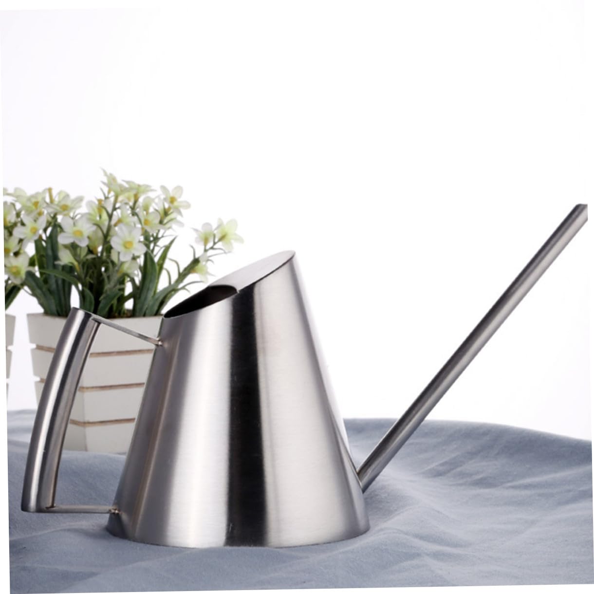 Annaffiatoio per Giardino in Acciaio Inox Beccuccio lungo Vaso per Annaffiare Piante da Esterno Strumento per Piantare in Giardino