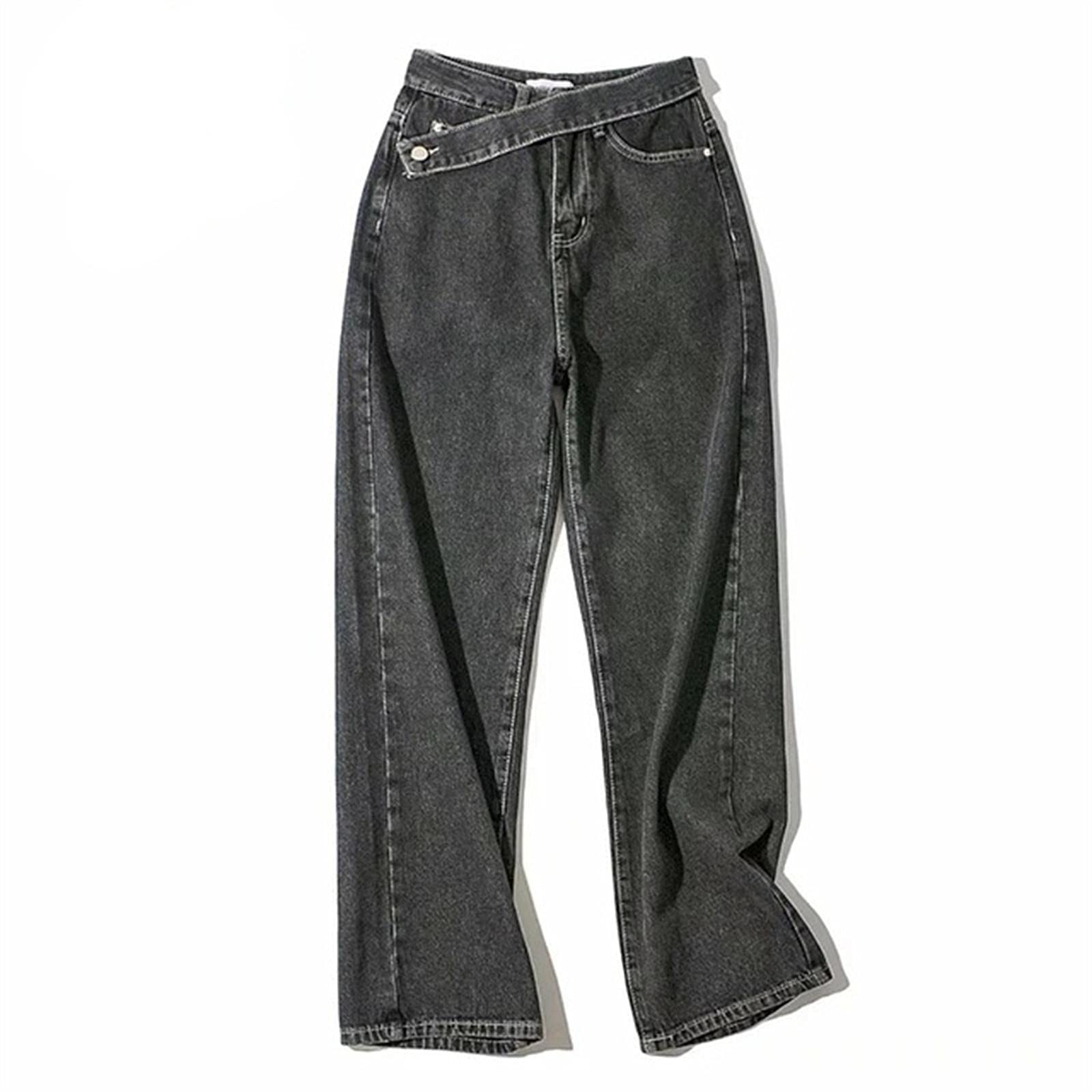 UKKO Jeans da Donna Pantaloni A Gamba da Donna Mamma Black Blue Jeans Blue Jeans Pantaloni Donna in Vita Alta