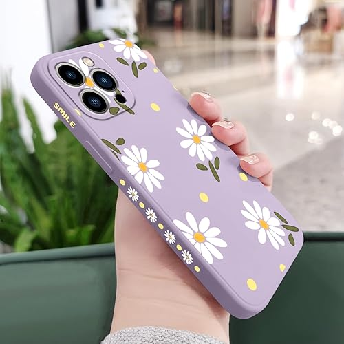 Miniatura 2 de Funda para iPhone 13 Pro, diseño de flores, mariposa, lindo diseño de astronauta, forro de microfibra suave, funda delgada de silicona líquida para
