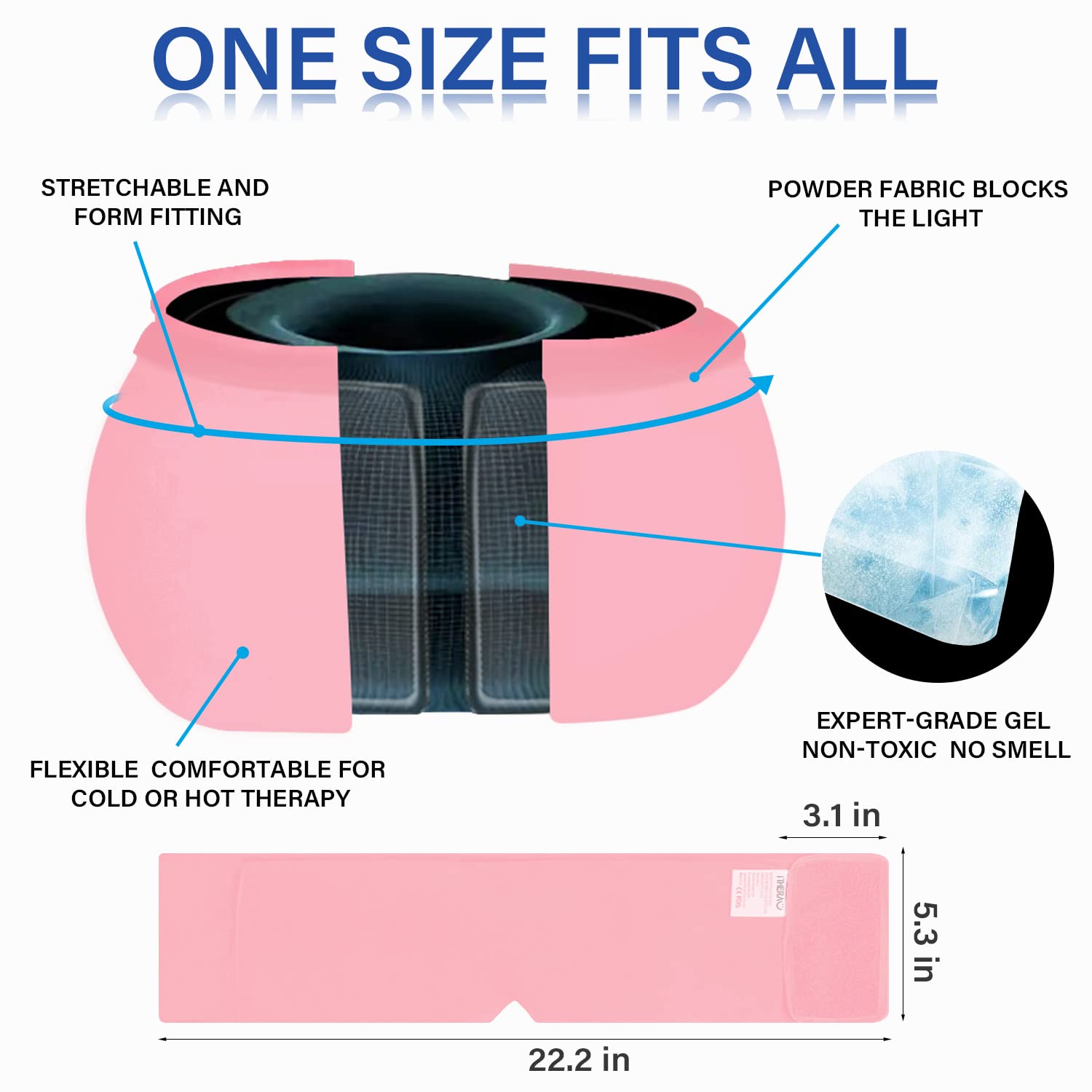 iTHERAU Migraine Relief Cap, Migraine Ice Head Wrap, Headache Ice Hat, Cold Therapy Headache Relief Cap for Migraine Eyes Mask Pink Headache Ice Pack for Puffy Eyes, Tension, Sinus & Stress Relief