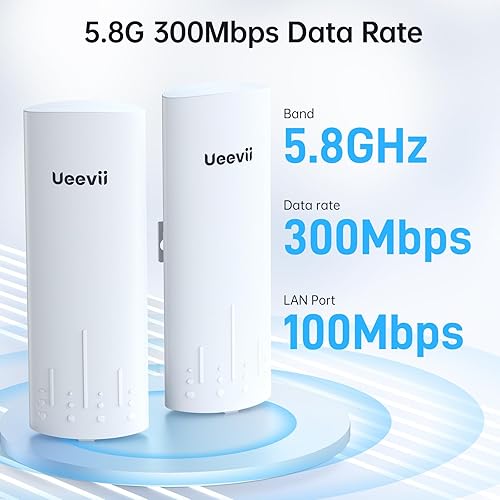 Miniatura 2 de UeeVii Kit de puente inalámbrico CPE450 y enrutador WiFi WR3000K, puente inalámbrico punto a punto de 5.8G 3KM al aire libre para comprar solución
