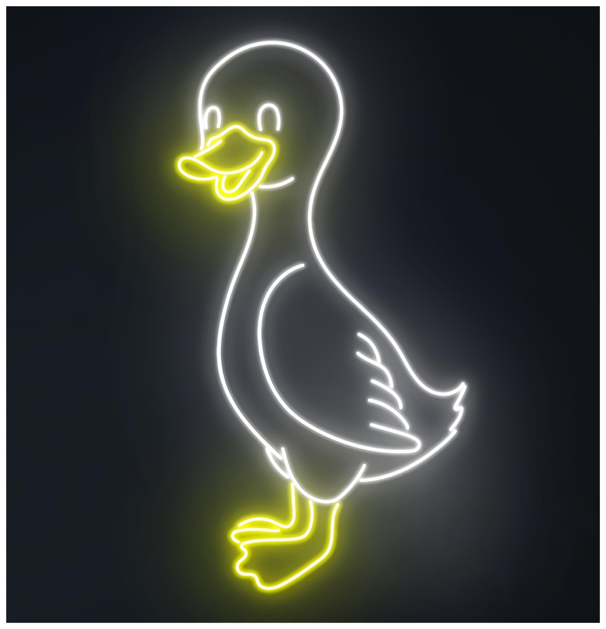 RONGCH Hanging Art Neon Signs Duck Neon Sign Led Light Farm Room Wall Art Decor Farming Farmer Gameroom Bedroom Bar Livingroom Birthday Party 58cm