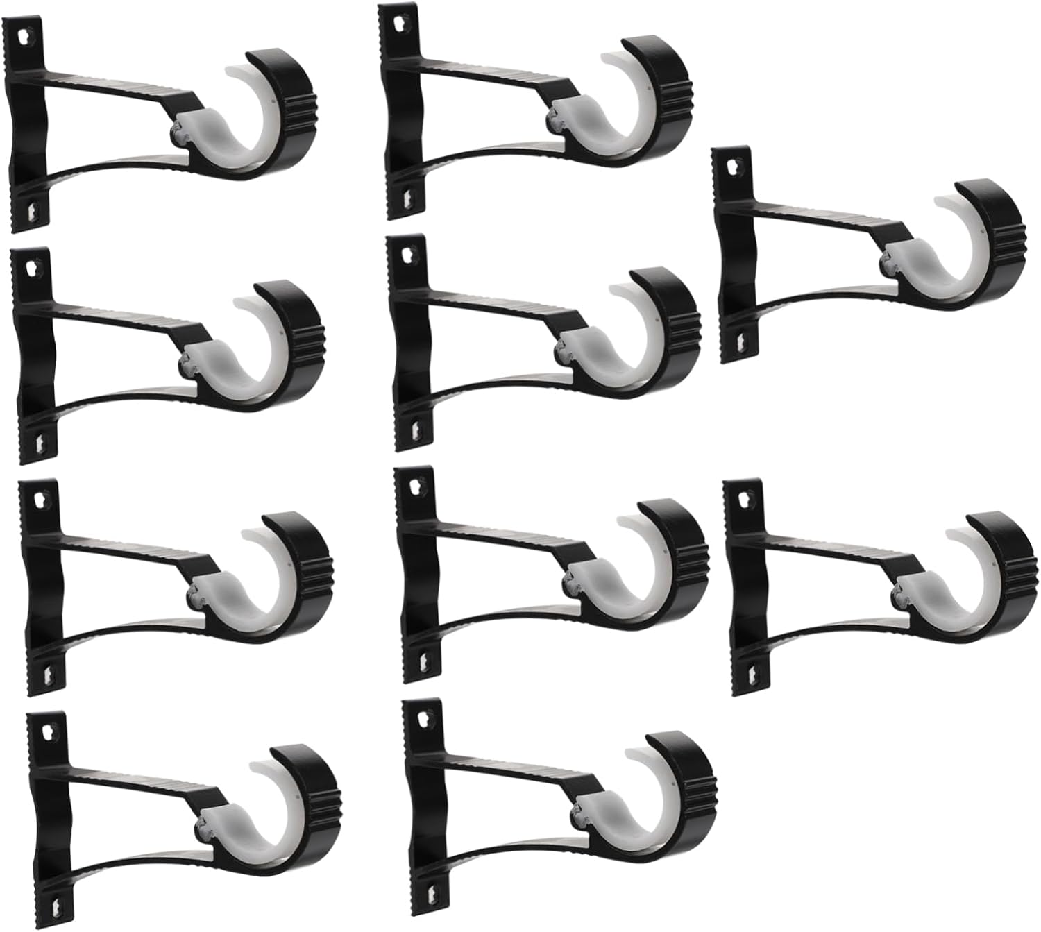 Unomor 10pcs Modern Curtain Rod Brackets Aluminum Alloy Curtain Rod Accessories Easy Installation Anti-Skid Design for Home and Office Window Treatments