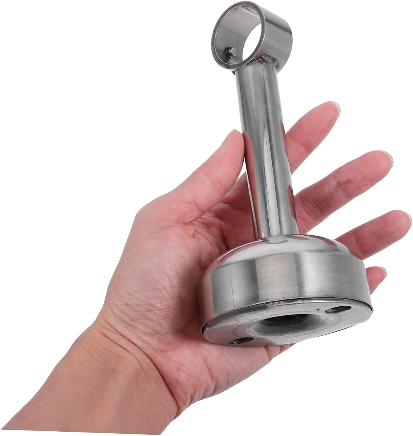 2pcs Stainless Steel Closet Rod Bracket Ceiling Mount Socket Clothes Drying Pole Sockets Wardrobe Hanging Rod End Supports