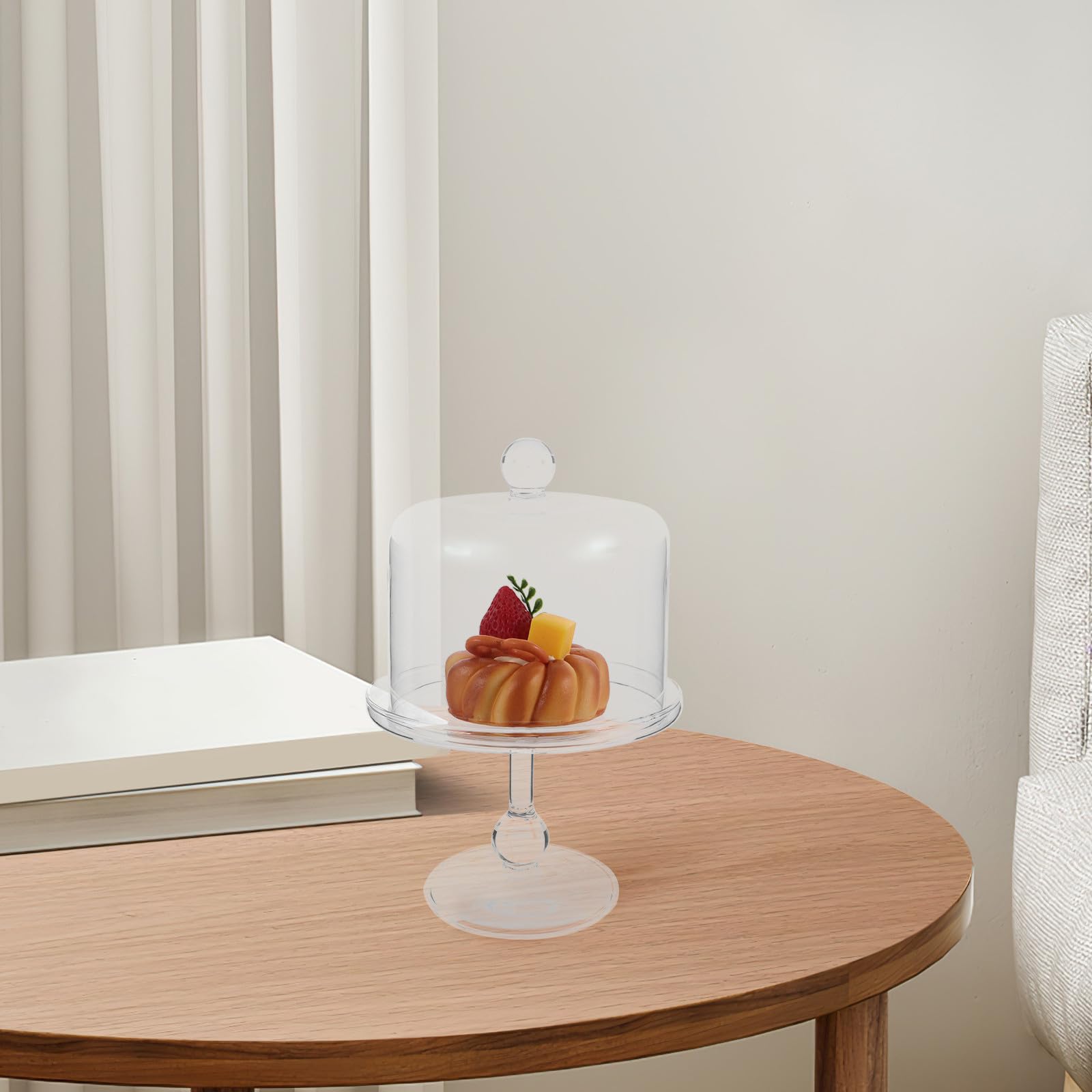 POPETPOP Vidrio Soporte y Elegante Base Estable, con Tapa para Tartas