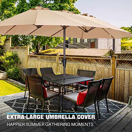 Superjare 13Ft Outdoor Patio Umbrella With Base Included And Patio Umbrella Cover With Rod For 7 To 11 Ft Umbrellas & 15 Ft Double-Sided Umbrellas #TOP1