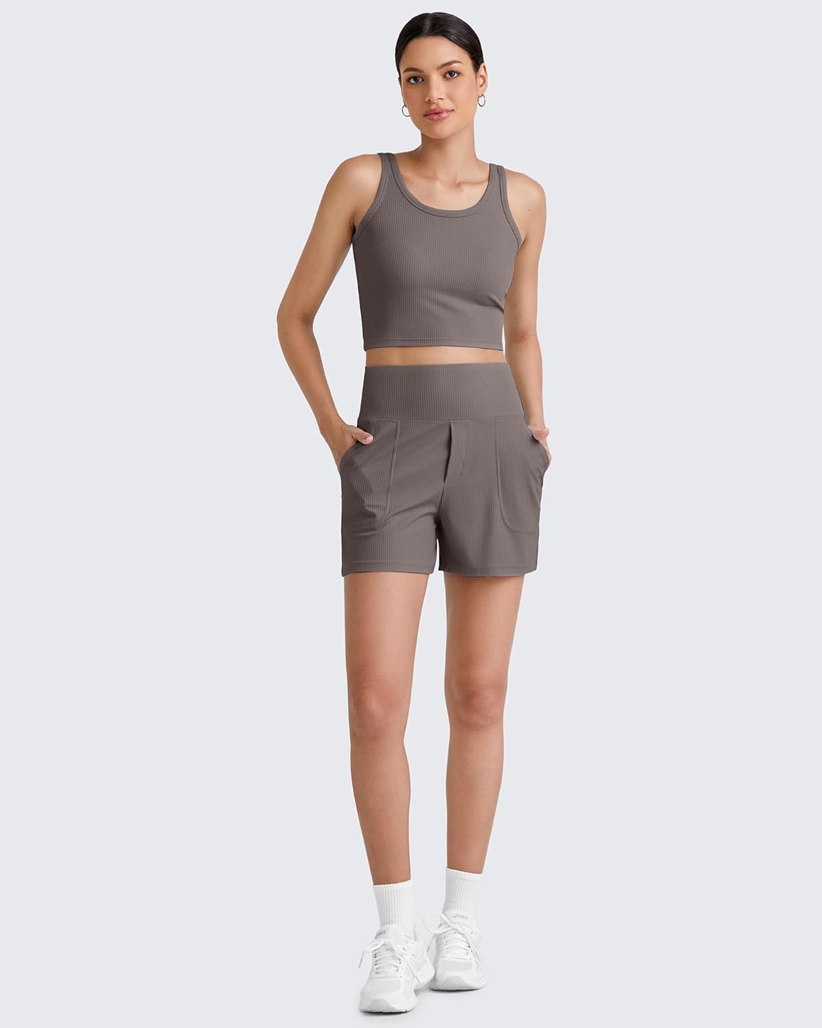 G4Free Workout Tank Tops for Women Slim Fitted U Neck Ribbed Athletic Gym Yoga Cropped Tanks Summer Casual - Image 5