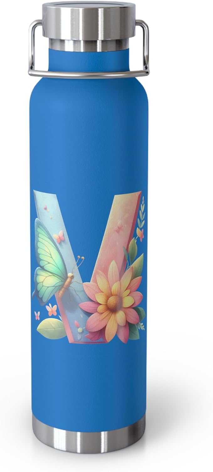 Monogram Personalize Gift Copper Vacuum Insulated Bottle, 22oz - Monogram Stainless Steel Water Flask, Birthday Gifts