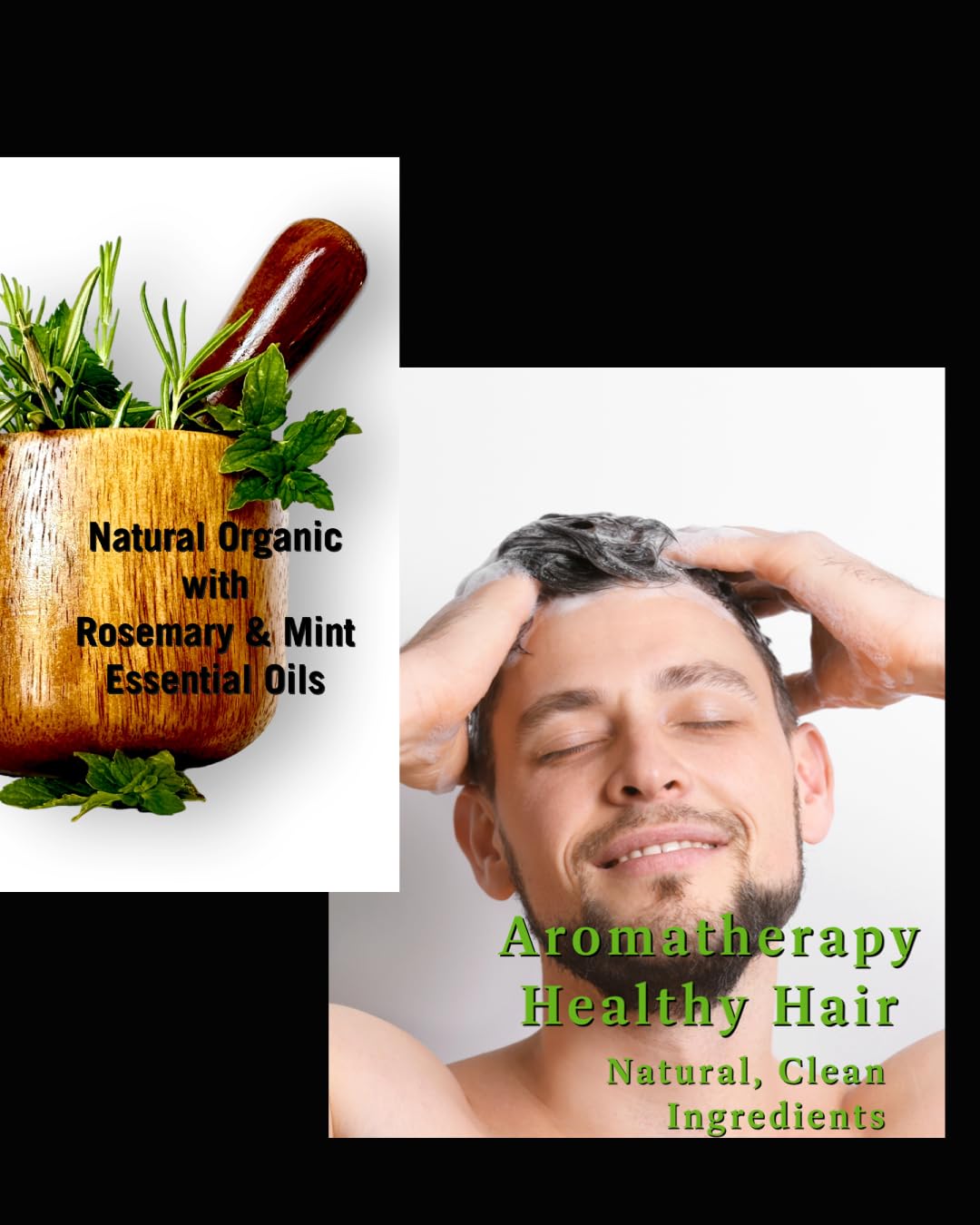 Shampoo & Conditioner Set, Rosemary Mint Blend, Sulfate Free, Natural Organic, Essential Oils 8oz ea