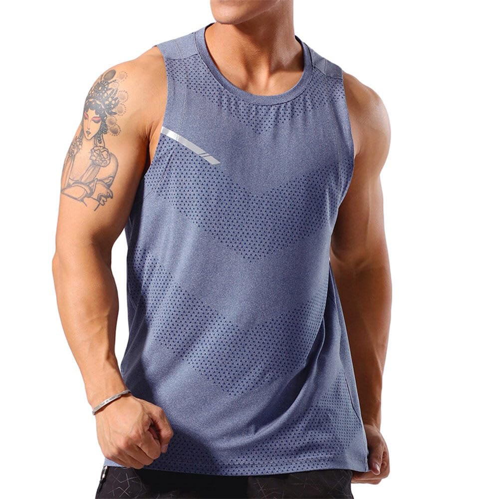 Allthemen Débardeur de Sport Homme Lot de 3 Maillot de Corps sans Manches Tank Top Tee Shirt Séchage Rapide Respirant pour Entraînement Gym Fitness
