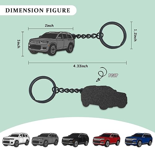 Miniatura 2 de Llavero para Jeep Grand Cherokee, para Jeep Grand Cherokee Accesorios 2011-2022, llavero de metal
